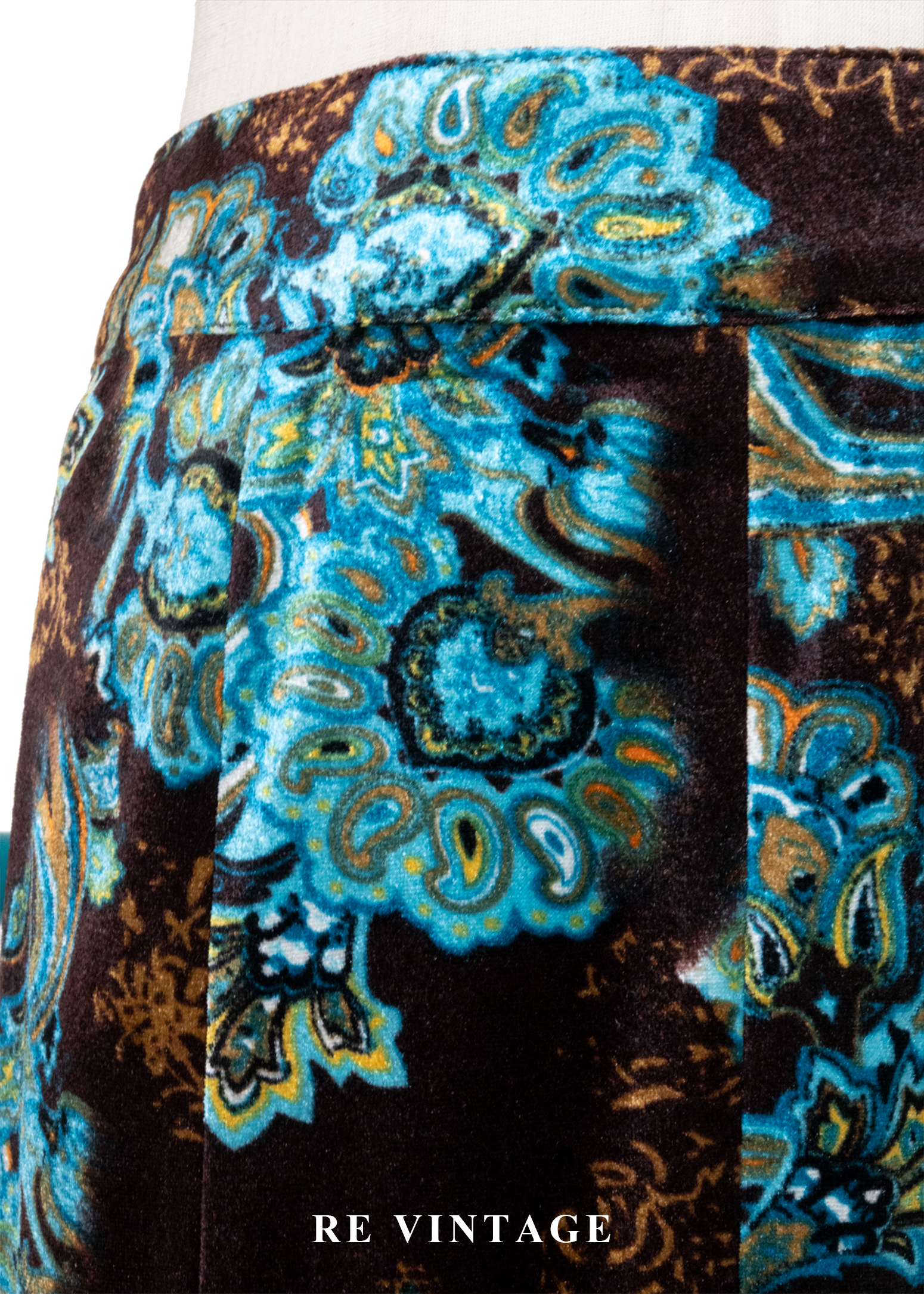 深夜寶石綠古董花紋美裙(27.5")5