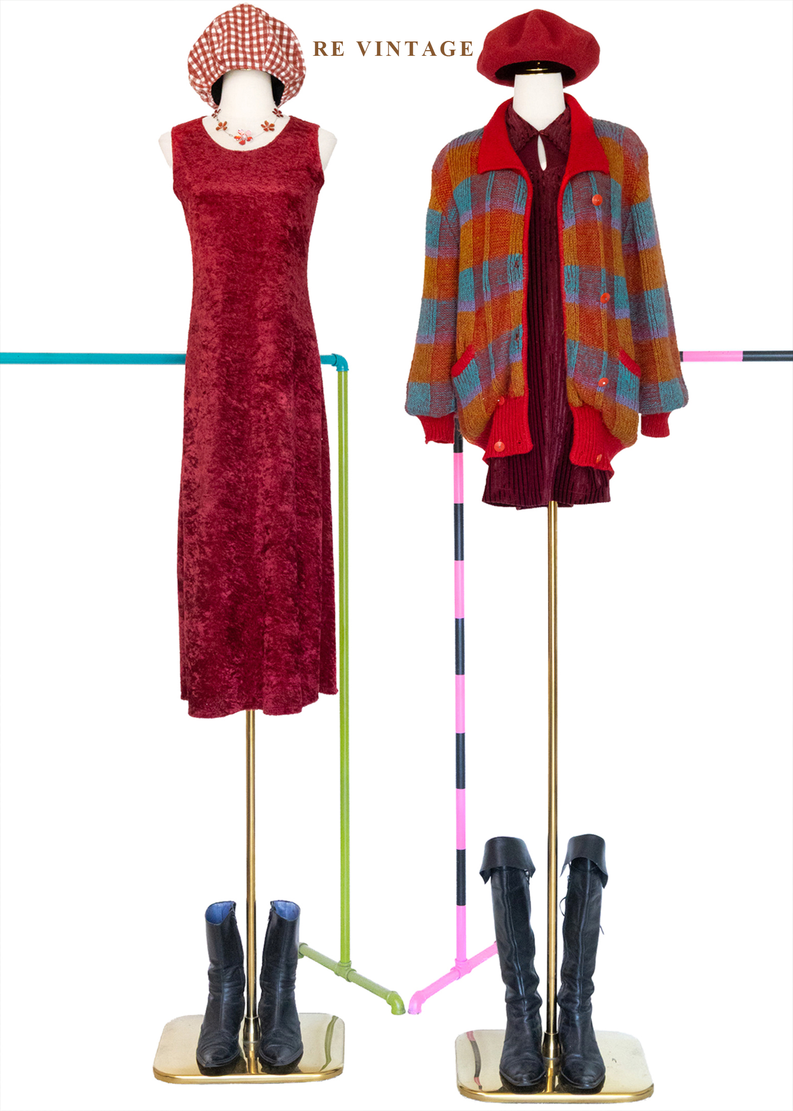 色彩炸彈大格紋針織毛衣外套2