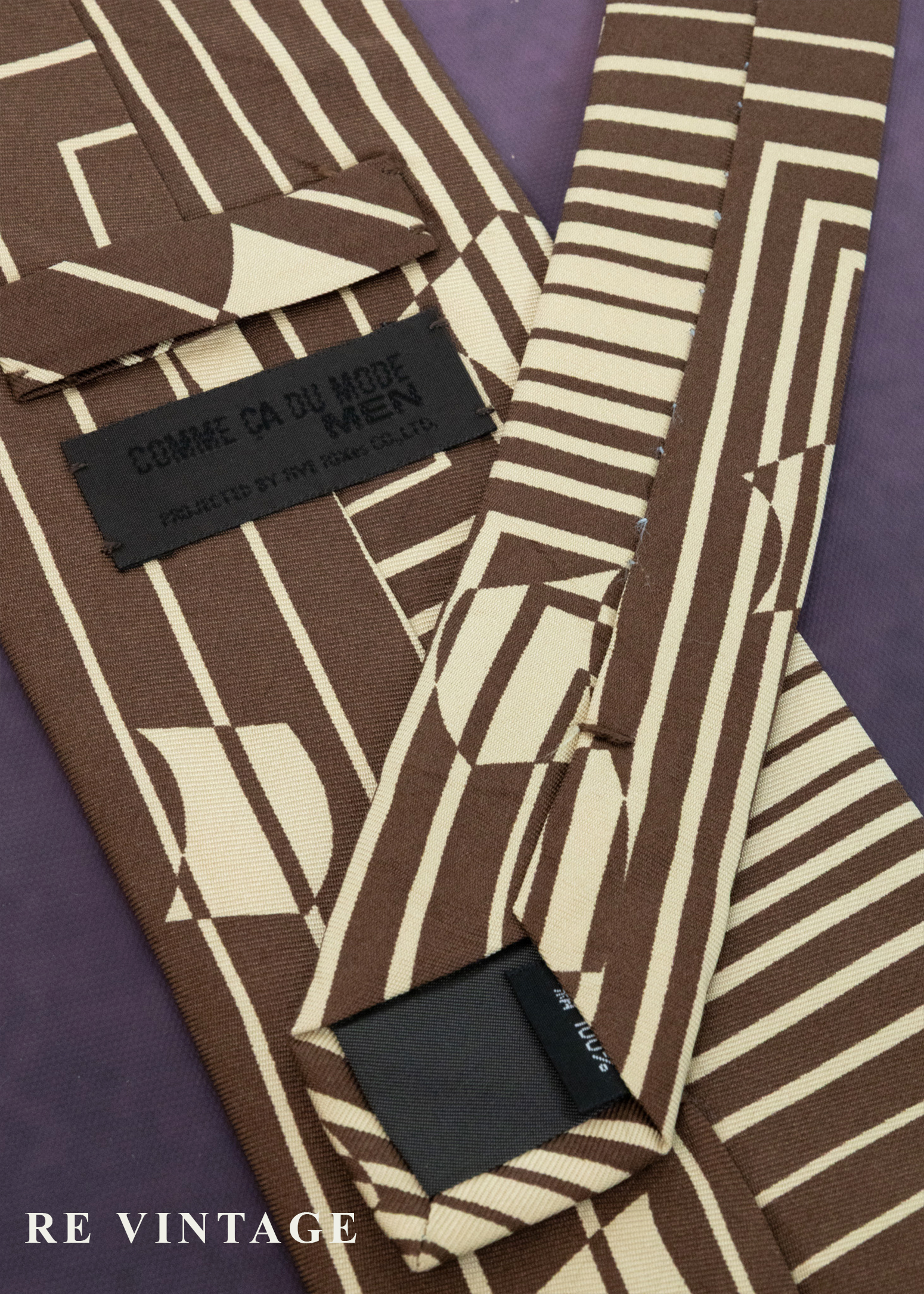 咖啡色的結構迷宮領帶4