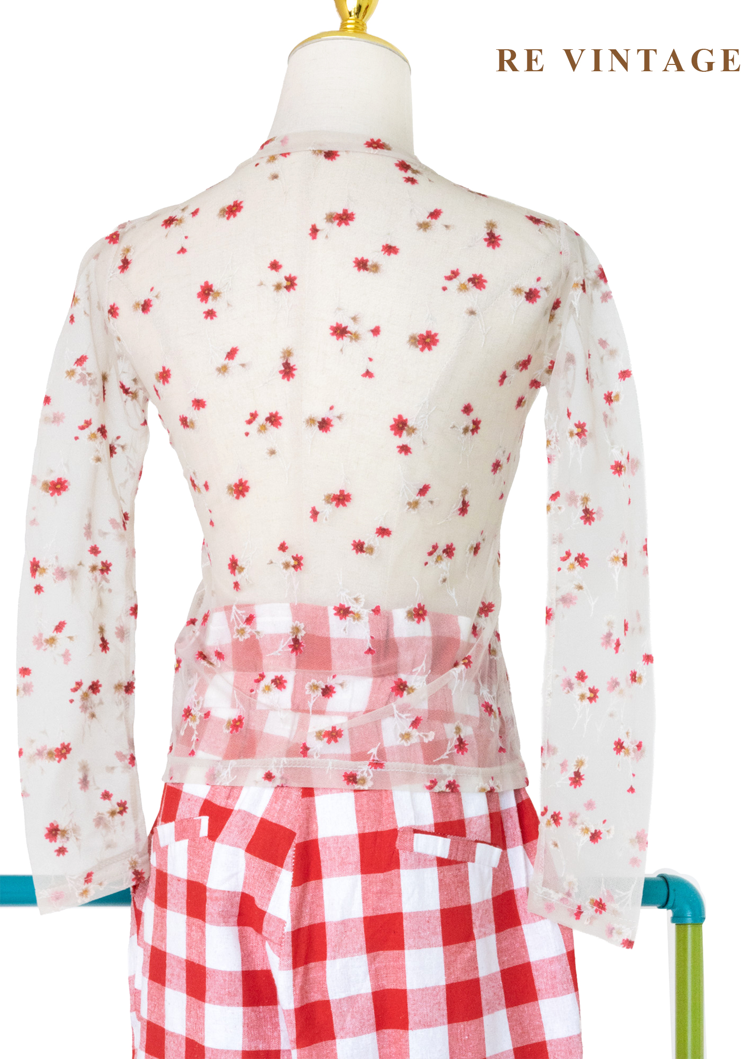 草莓汽水花香味網紗上衣10