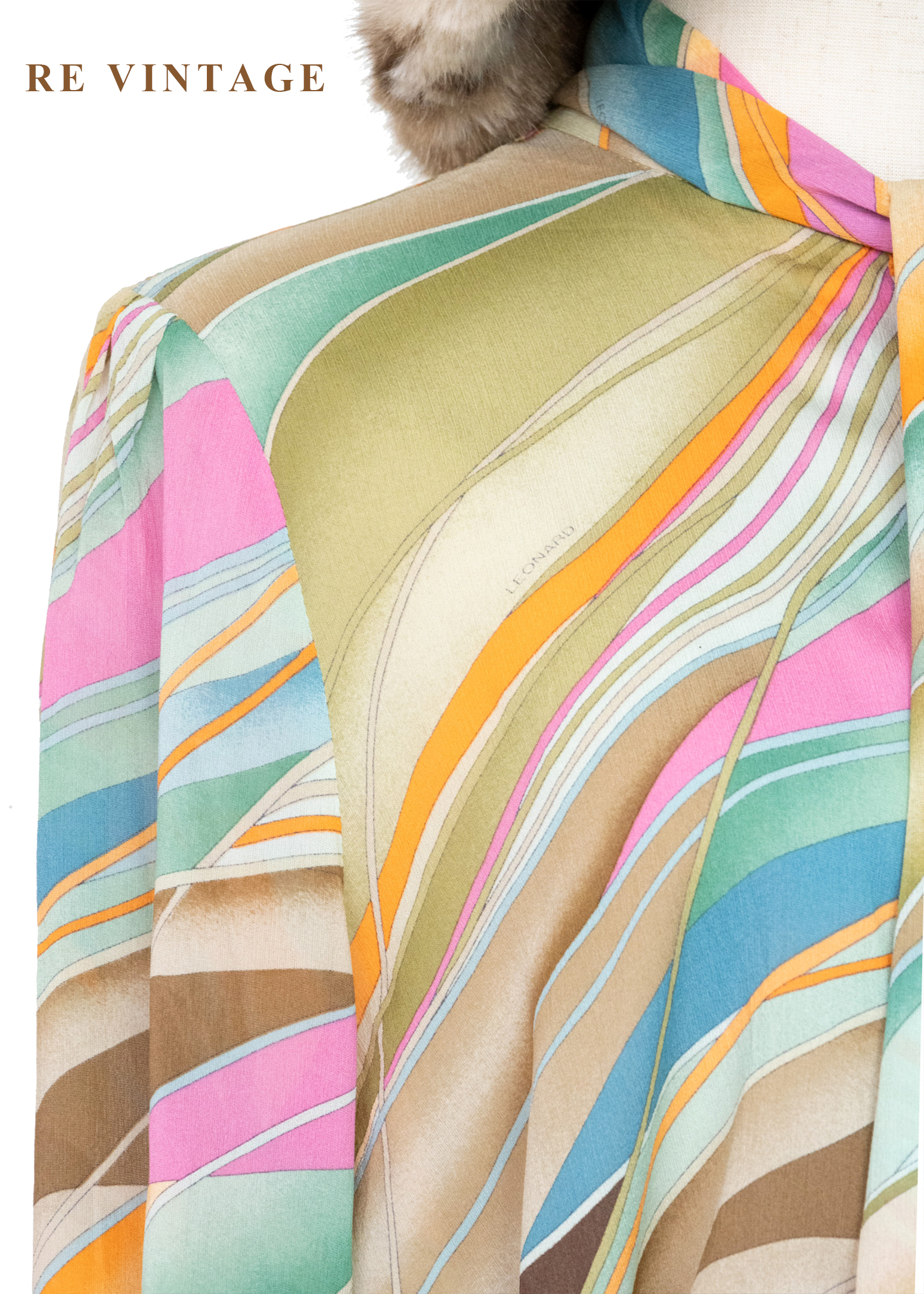 日本製 - 迷幻調色盤流動絲巾襯衫5