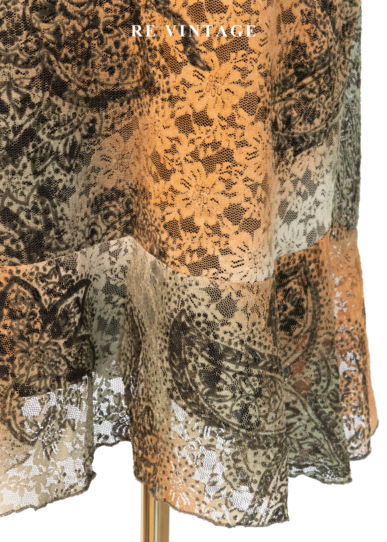 Moss 橘光蕾絲中長裙(28-31")10