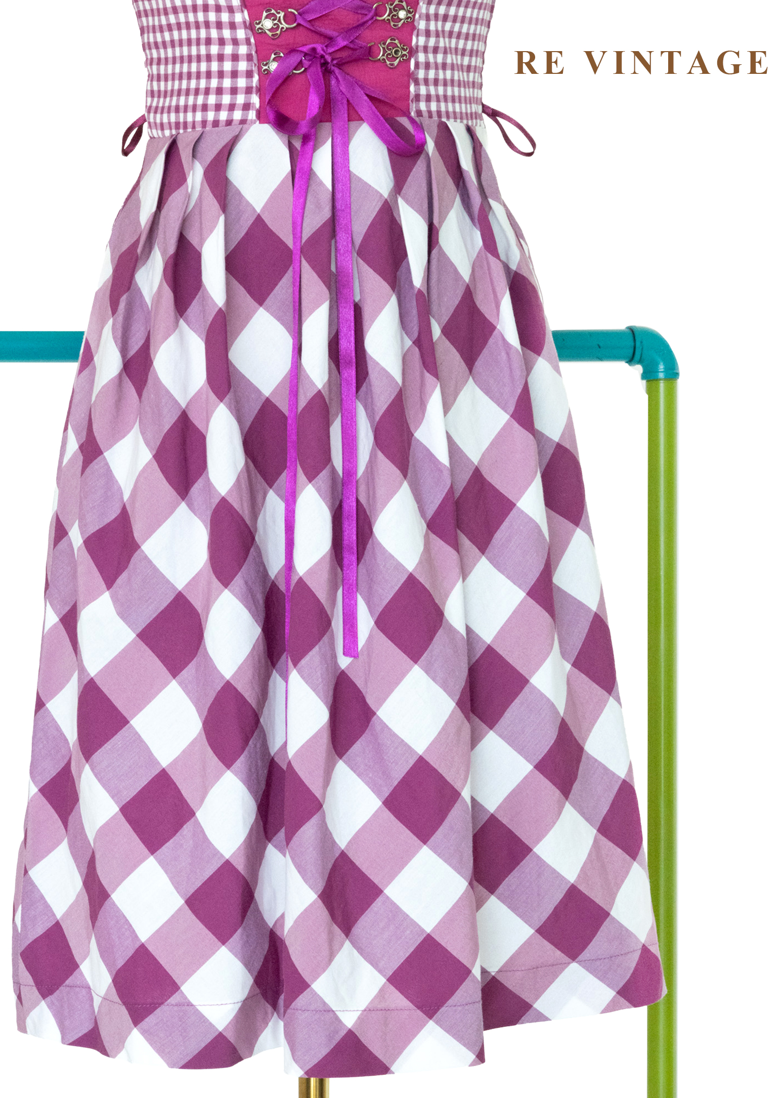 『歐洲寶物』阿爾卑斯山的少女 - 紫紅格紋德式巴伐利亞古典洋裝6