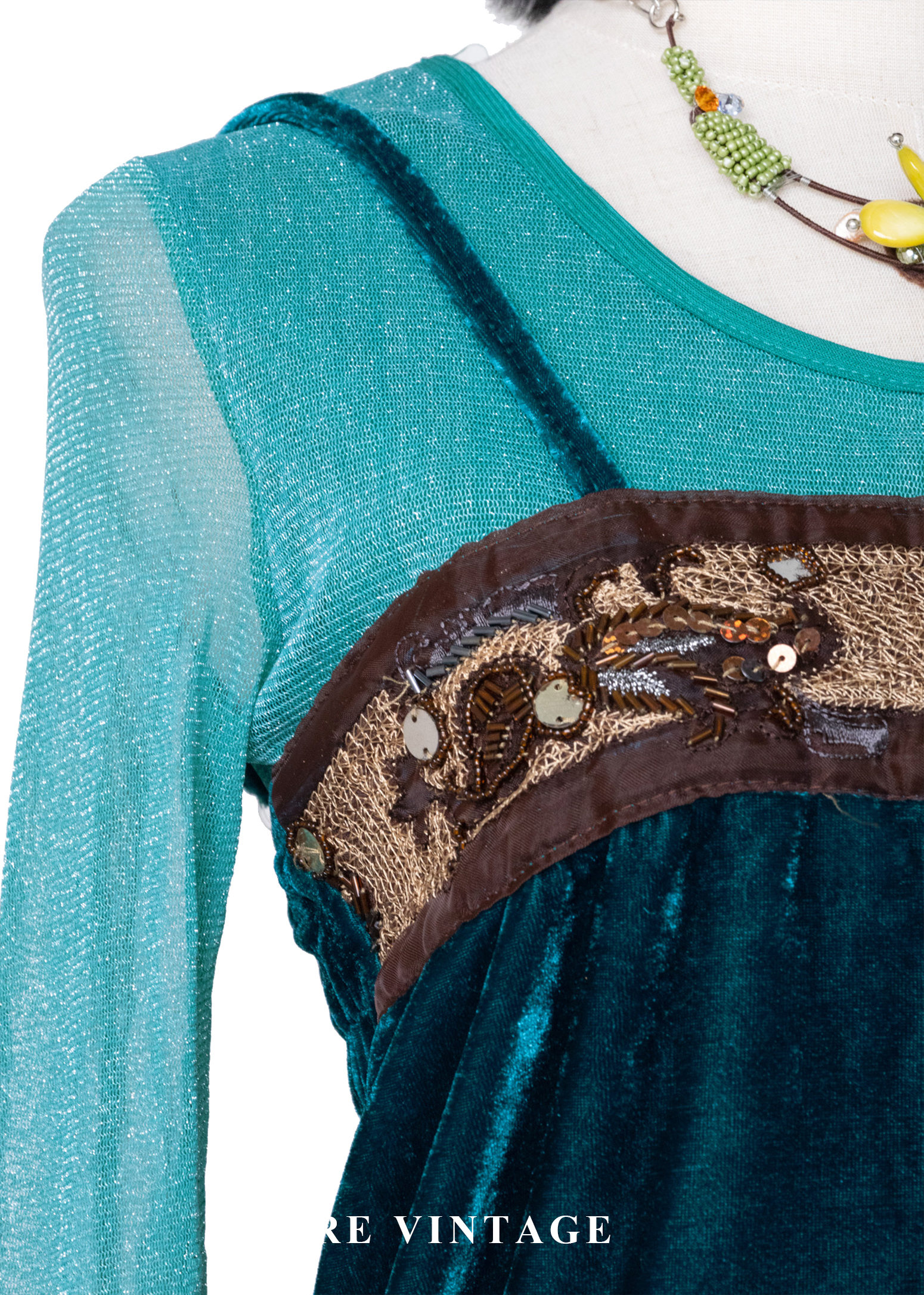 深海巴洛克亮片刺繡絨布細肩帶背心5