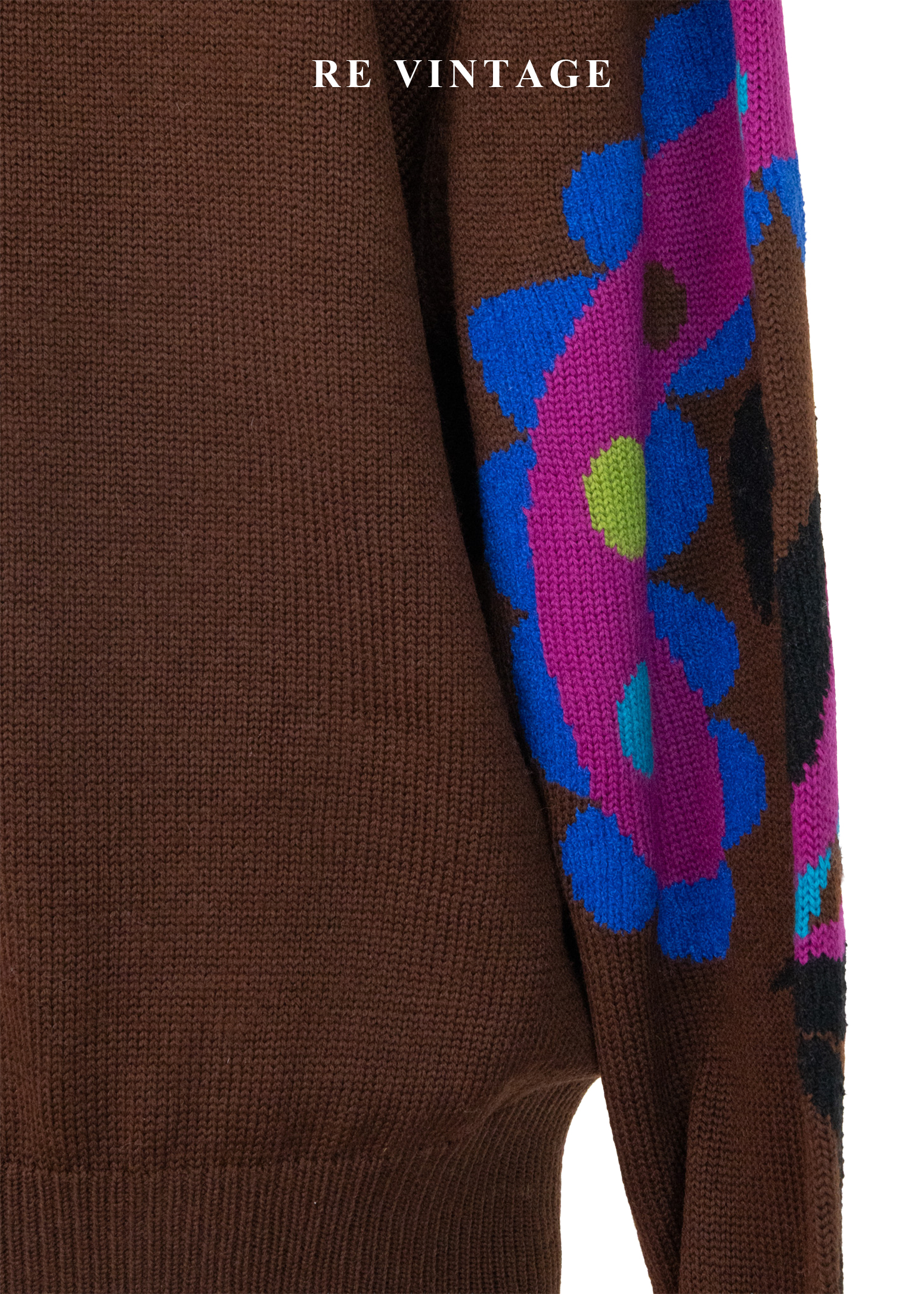 摩登普普抽象圖騰牛奶棕針織毛衣12