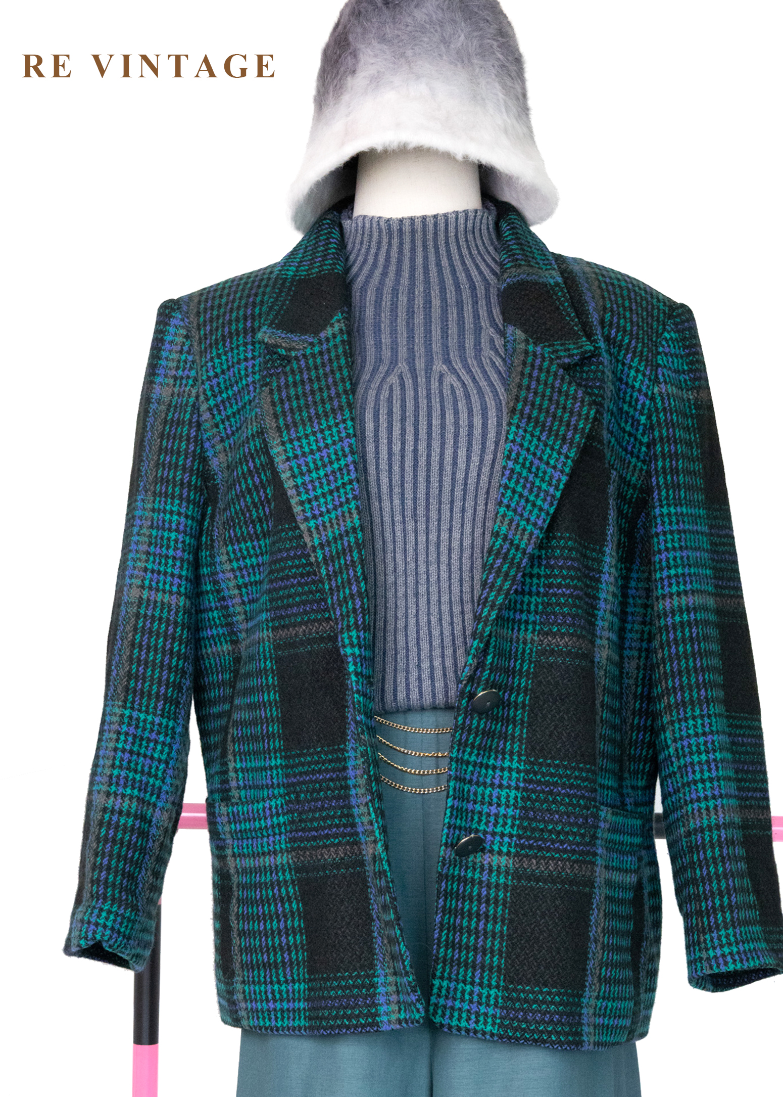 極光格律霓虹編織西裝外套1