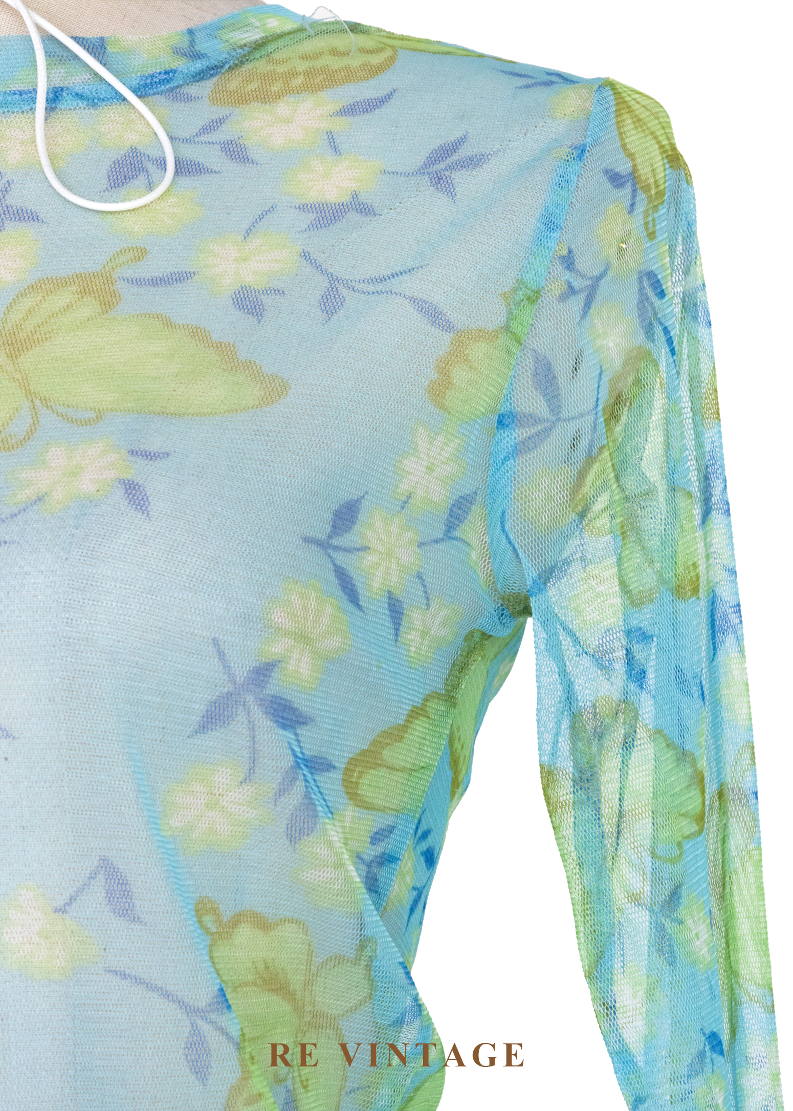 仲夏湖水綠蝴蝶網紗上衣5