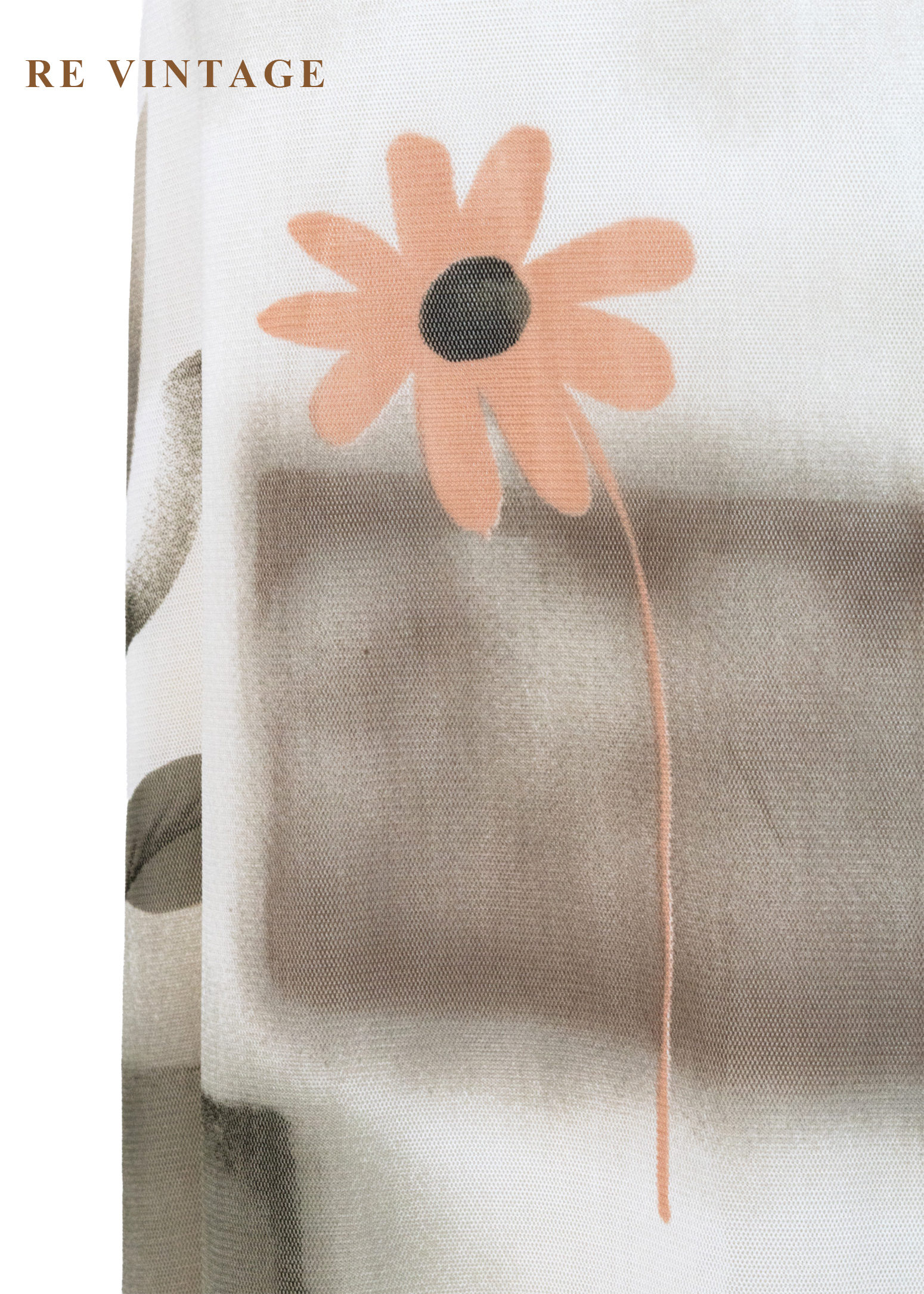 朦朧花影白牆網紗長裙(27-33")12