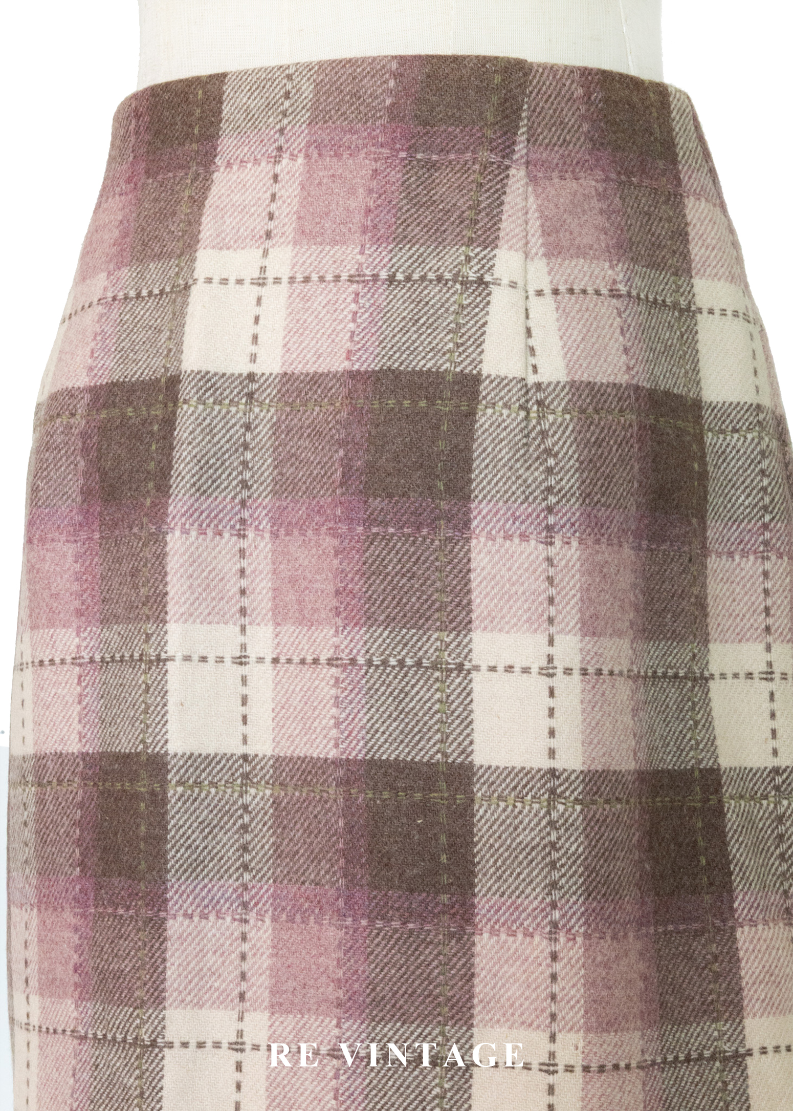 柔柔粉霧棕格紋流蘇短裙(26“)7