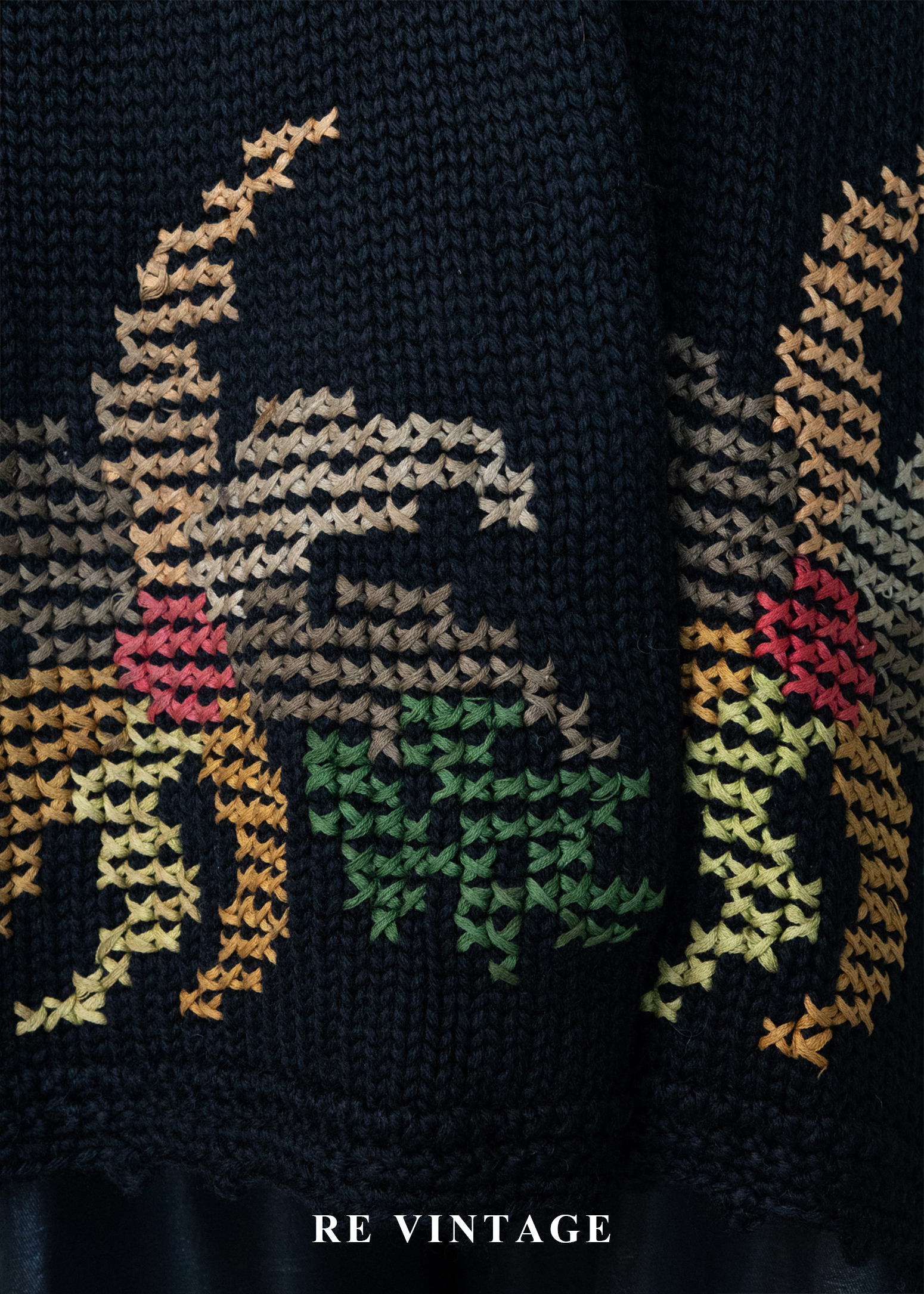 花朵十字繡圖騰針織背心6