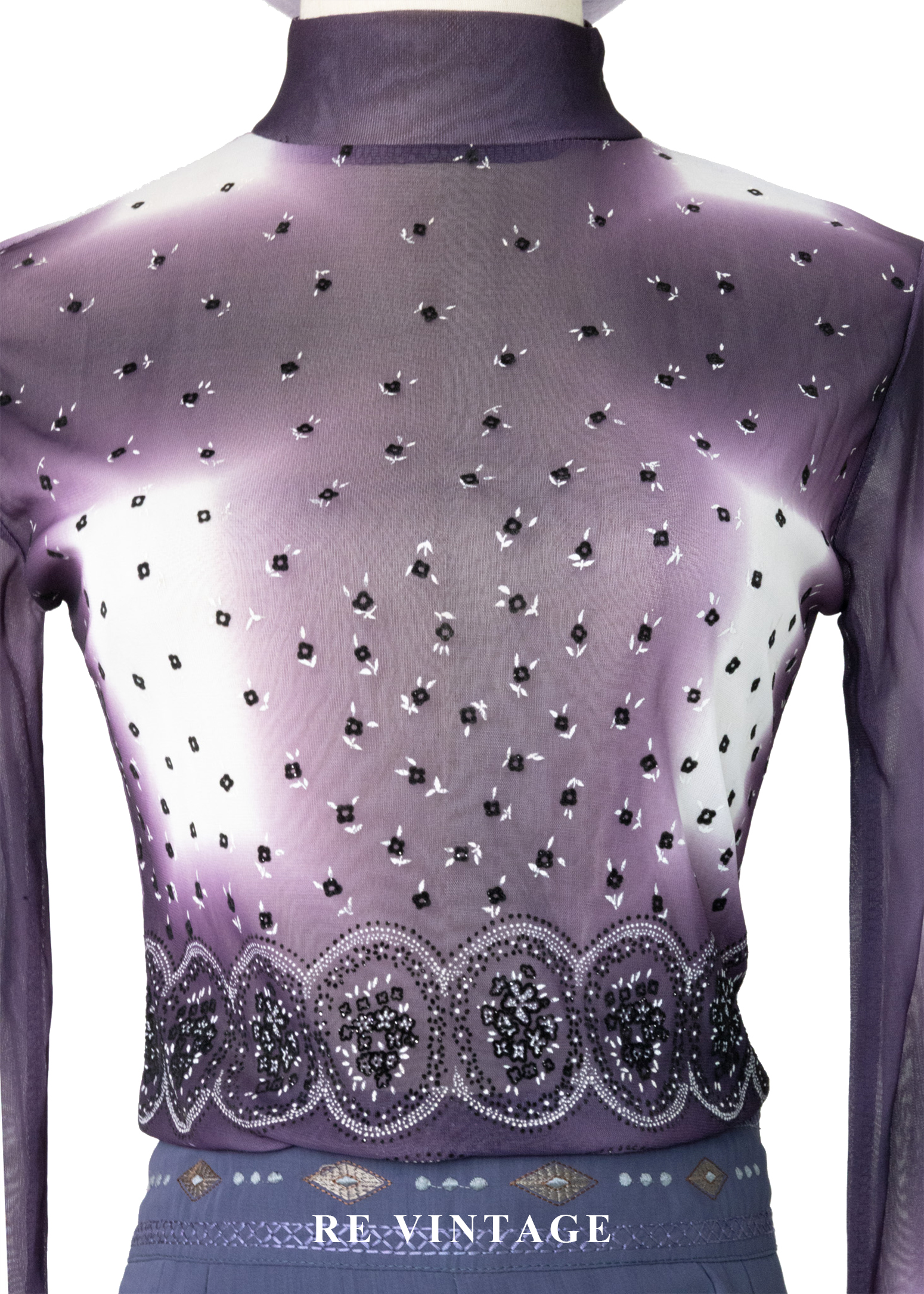 星塵灑落的紫色光暈網紗上衣3