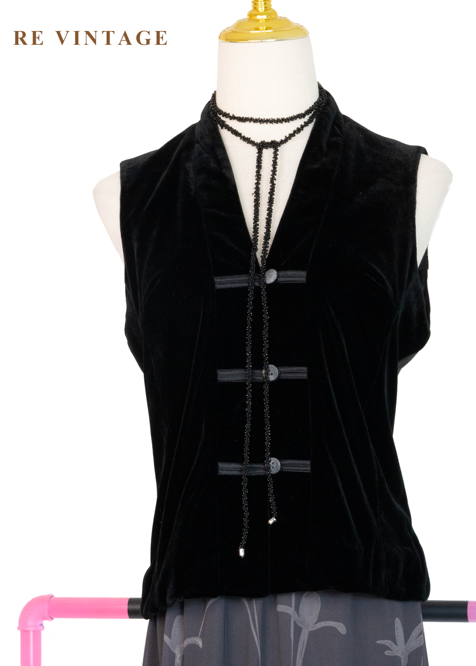 質感單品 - 東方盤扣絨布背心