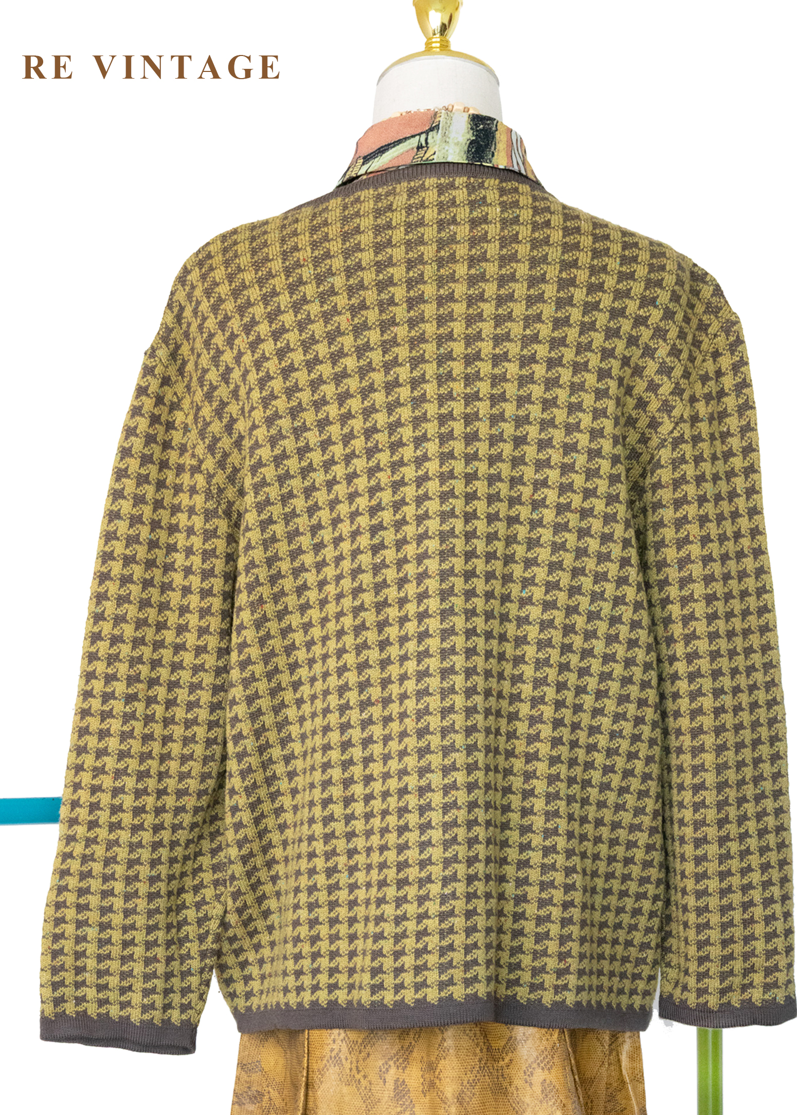 質感單品 - Lemon Yellow 千鳥格針織外套11