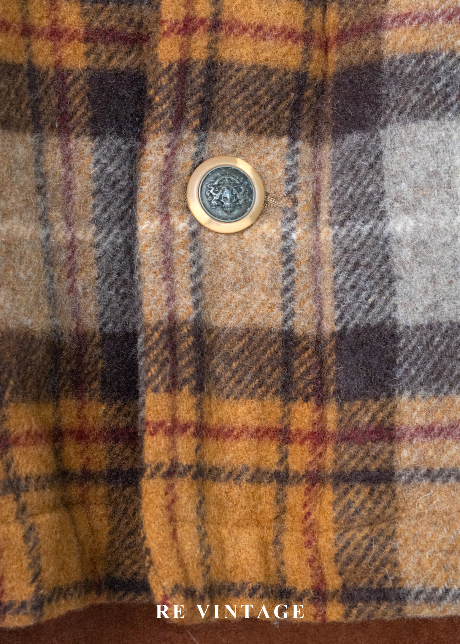 焦糖格紋毛呢拼皮革長版外套7