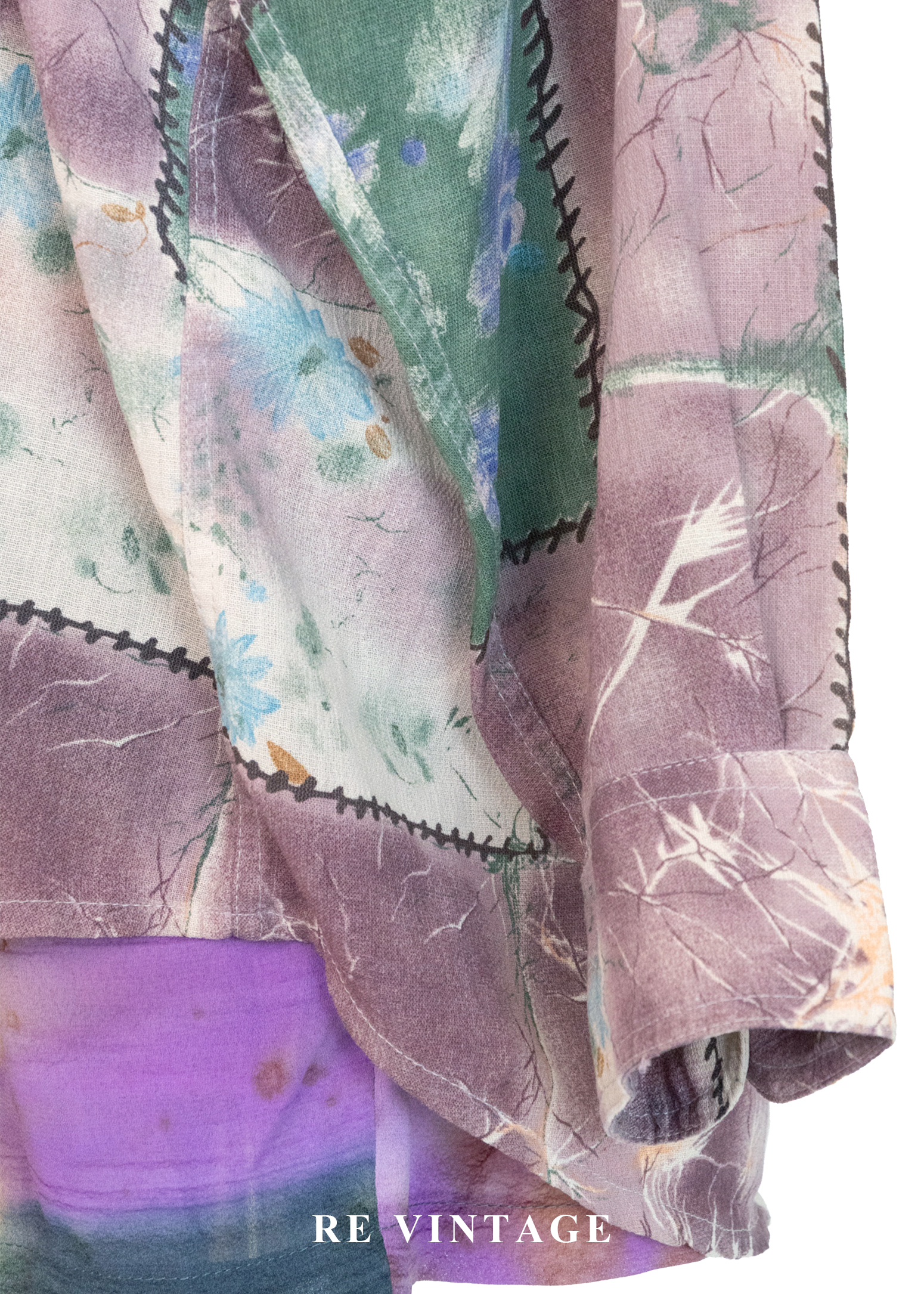 霧紫色拼貼詩襯衫9
