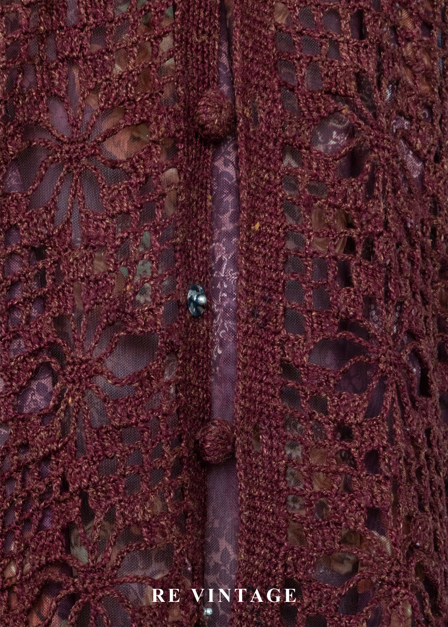 酒紅鉤花暖光透膚罩衫外套13