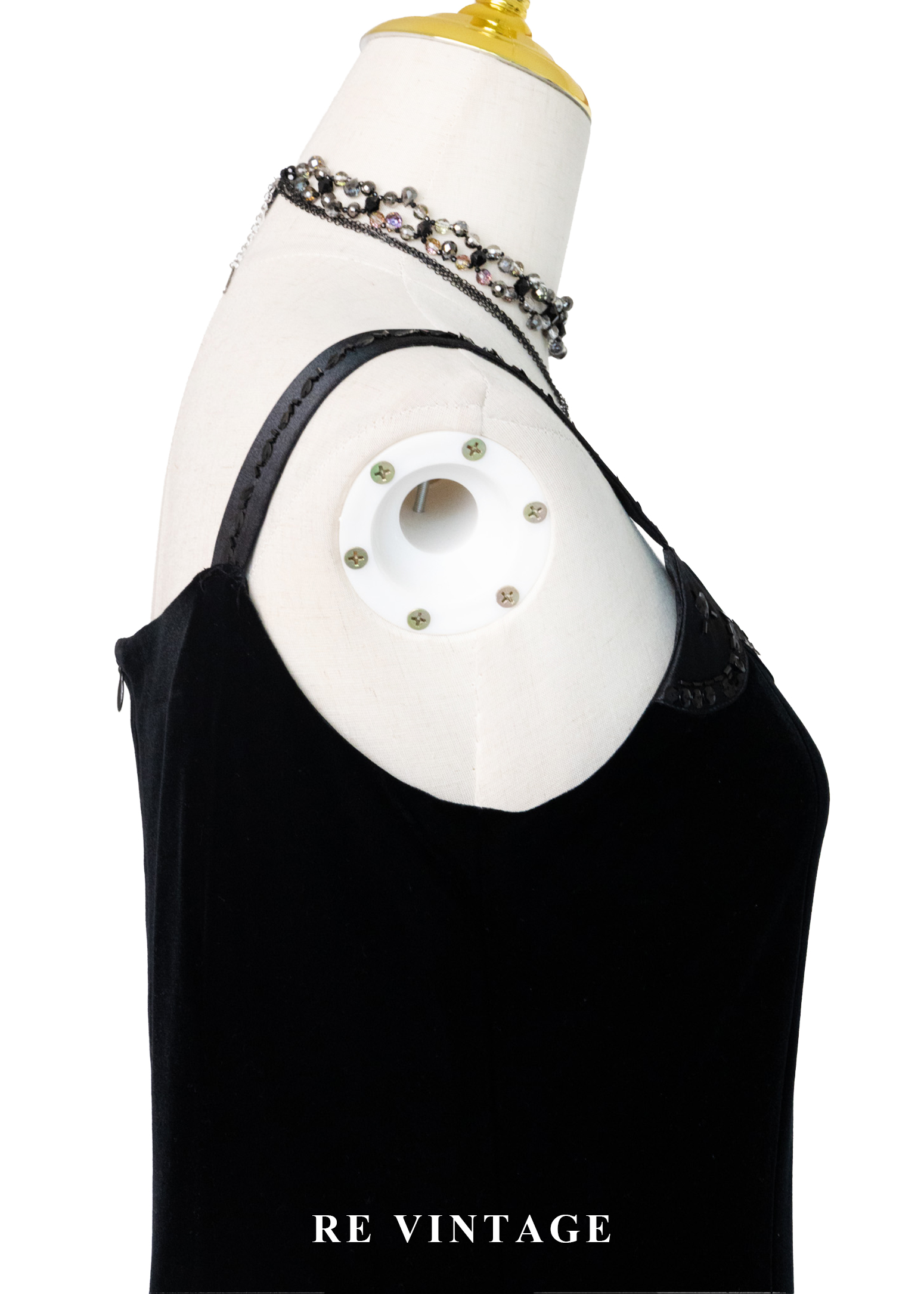 微光天鵝絨黑色連身裙8