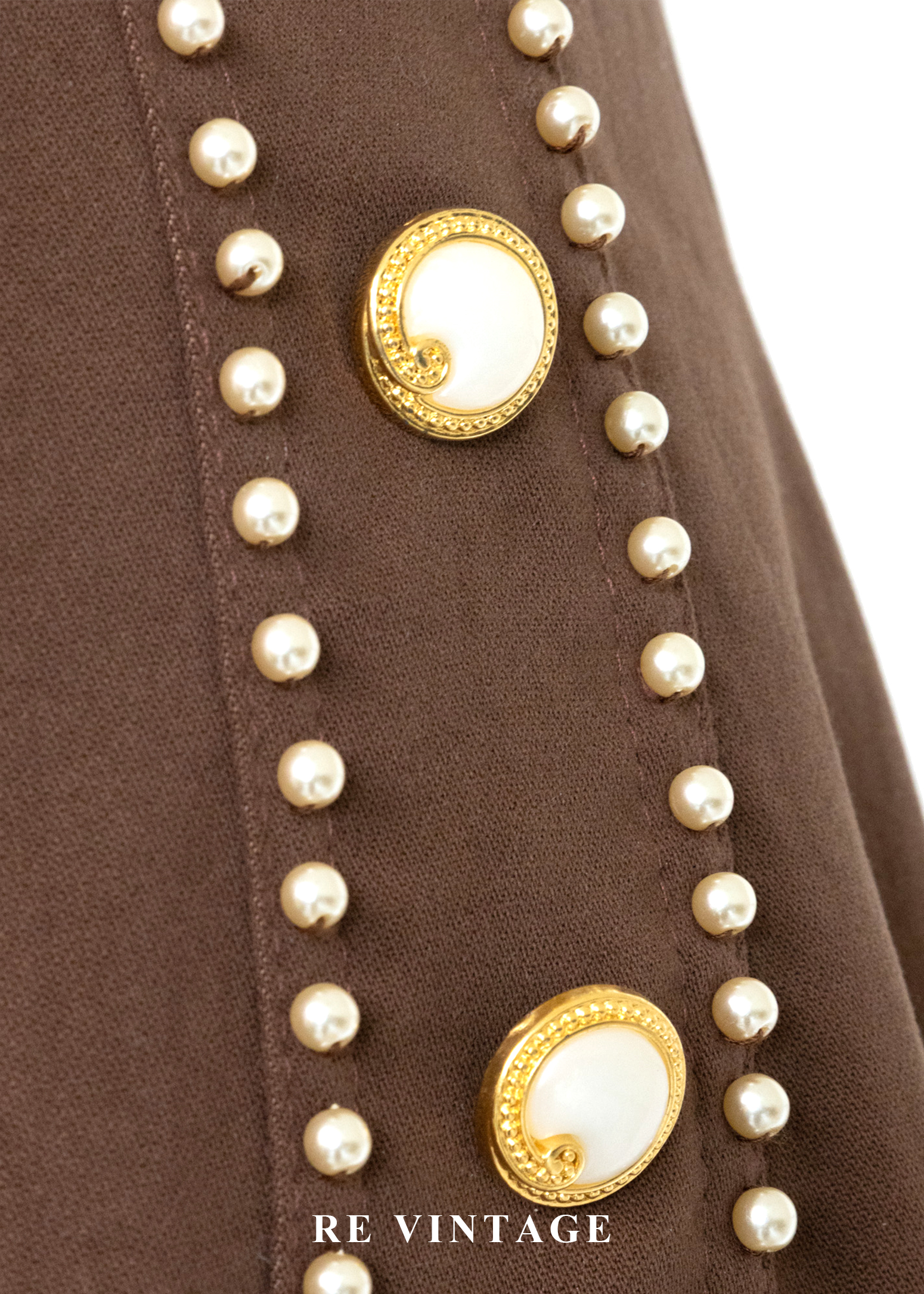 氣質單品 - 摩卡珍珠富家千金高腰長裙(25")6