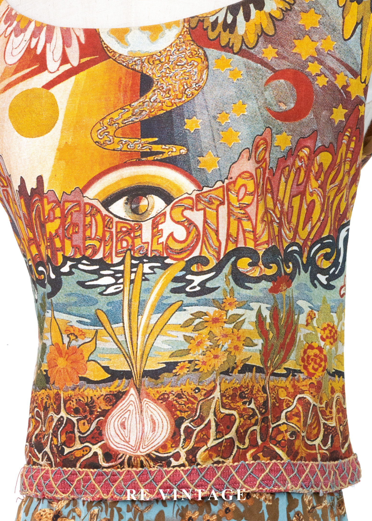 神秘凝視迷幻畫布短版背心10