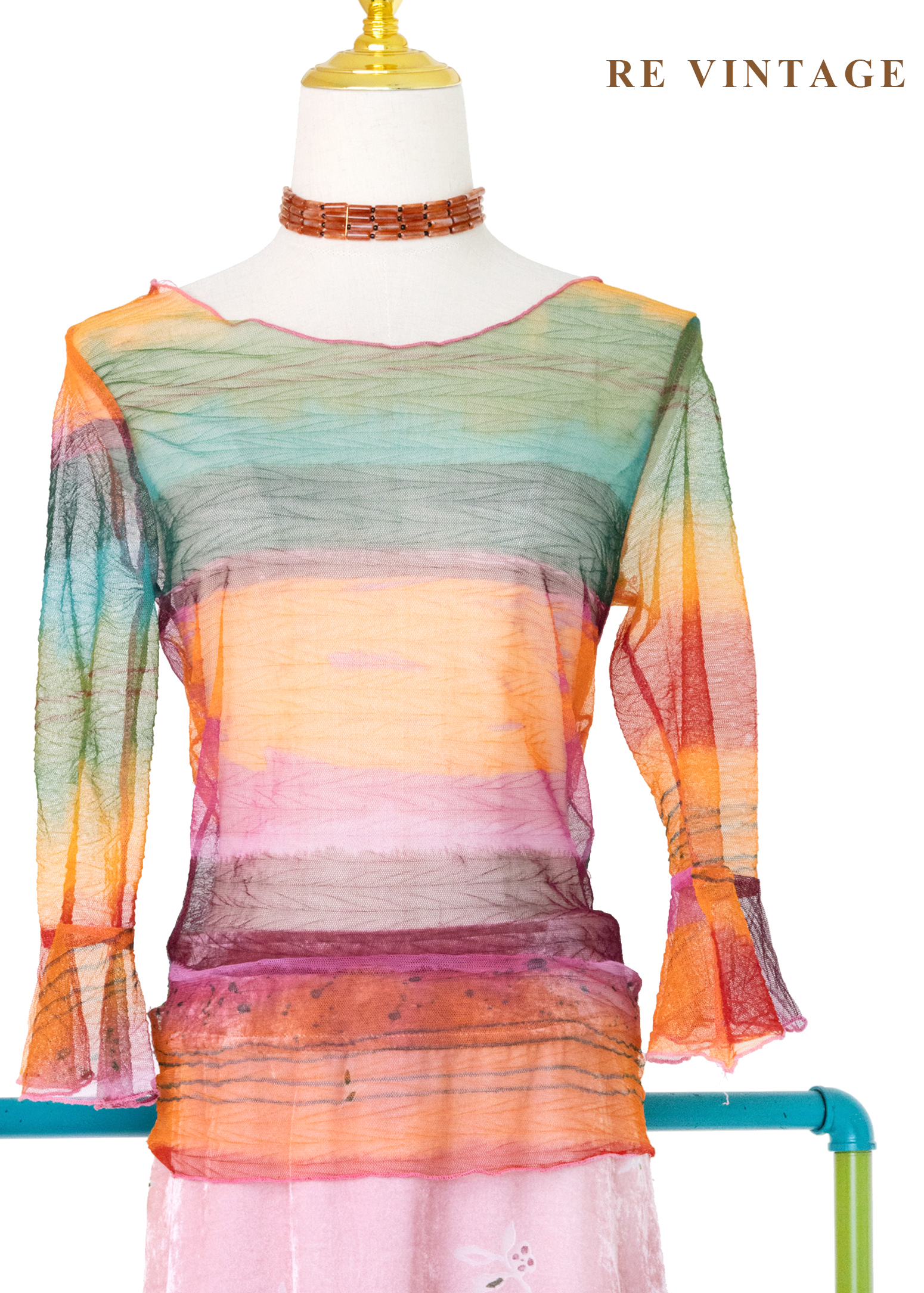 光的溫度-顏色呼吸網紗上衣