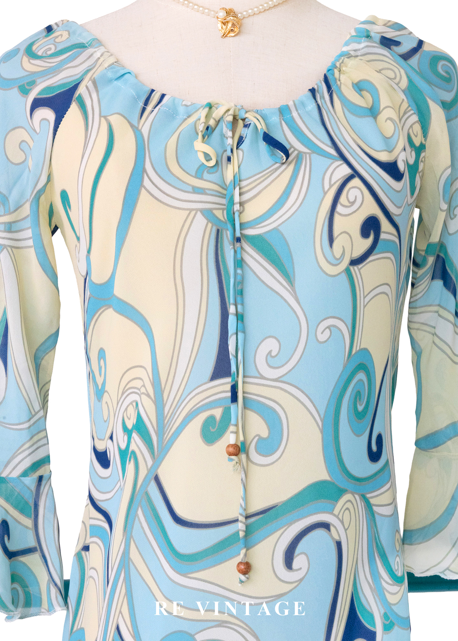 海潮迷幻普普風漩渦雪紡洋裝3