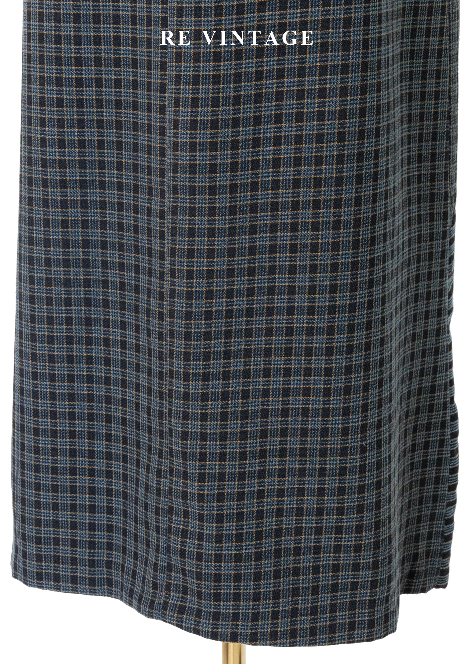 酷感錯位格紋拼接長裙(24")10