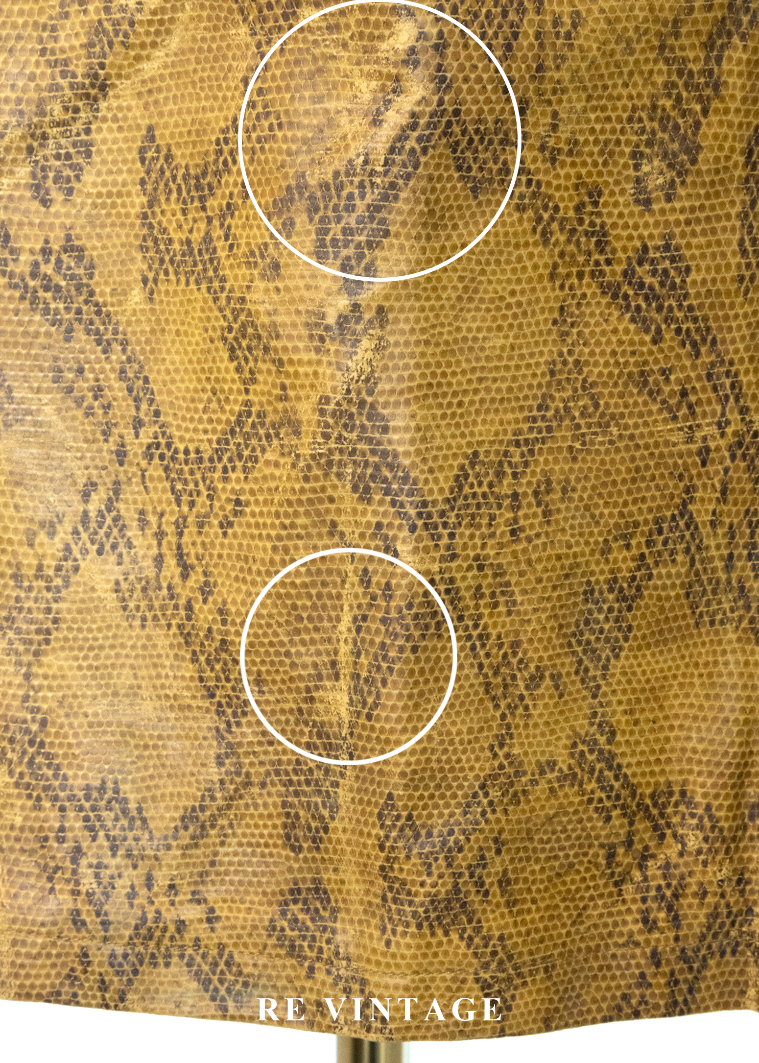 芥末黃蟒蛇紋皮革短裙(26")12