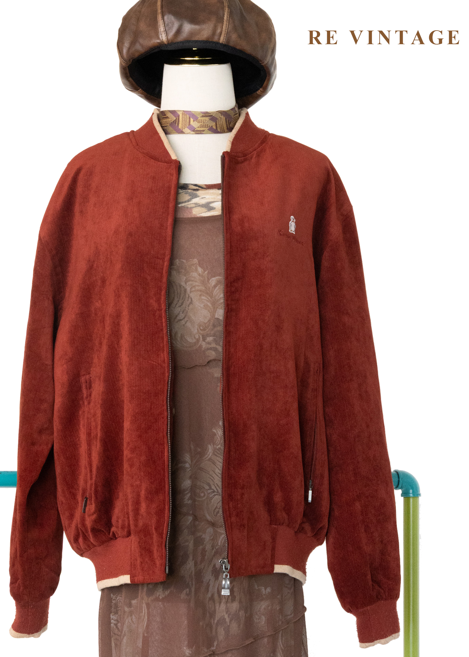 暖紅夕陽鬆軟夾克外套