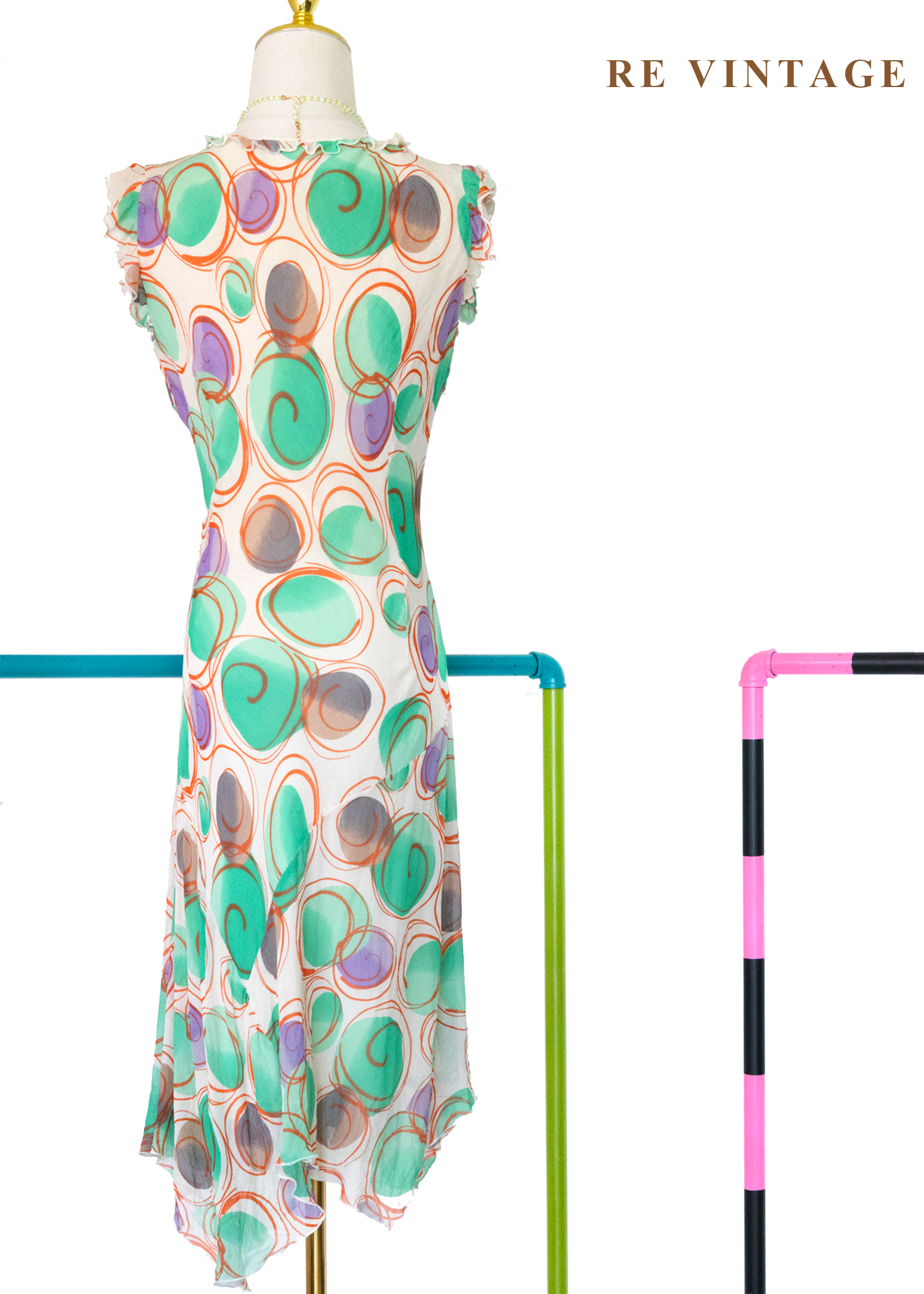 奇幻冒險 - 迷幻漩渦隨性塗鴉洋裝11