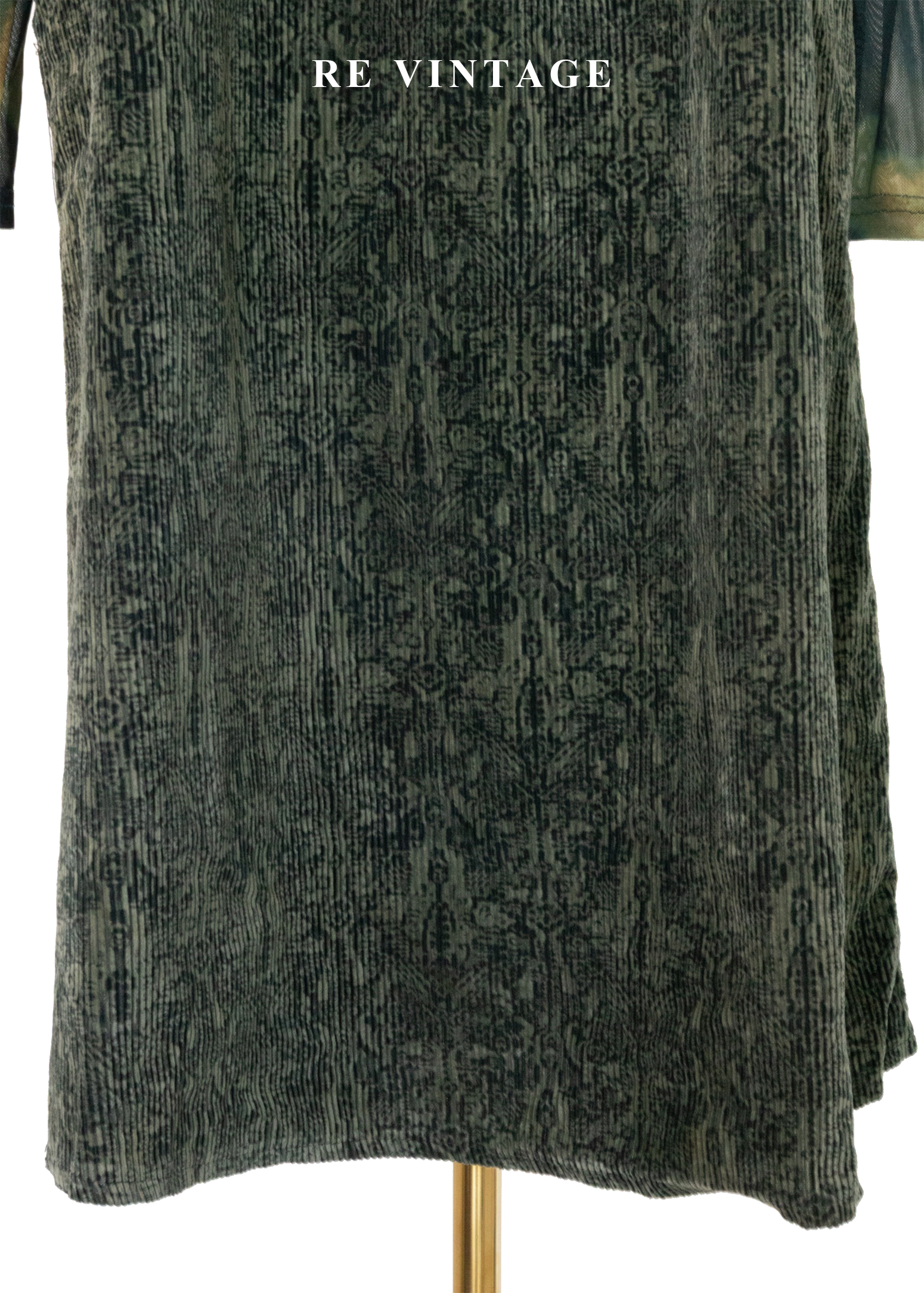 苔影紋路燈芯絨洋裝7