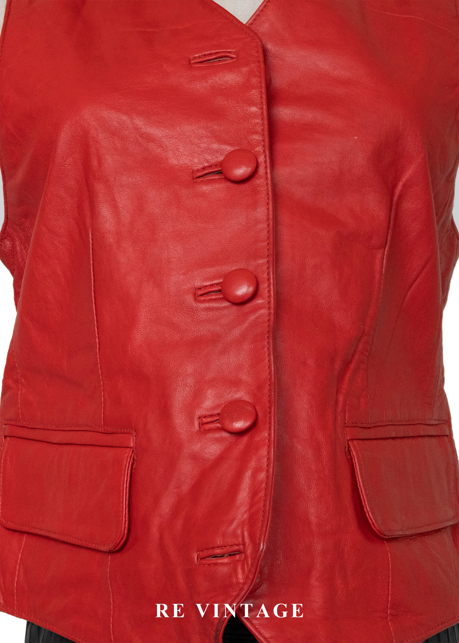 Multi Flame 火焰紅皮革背心3