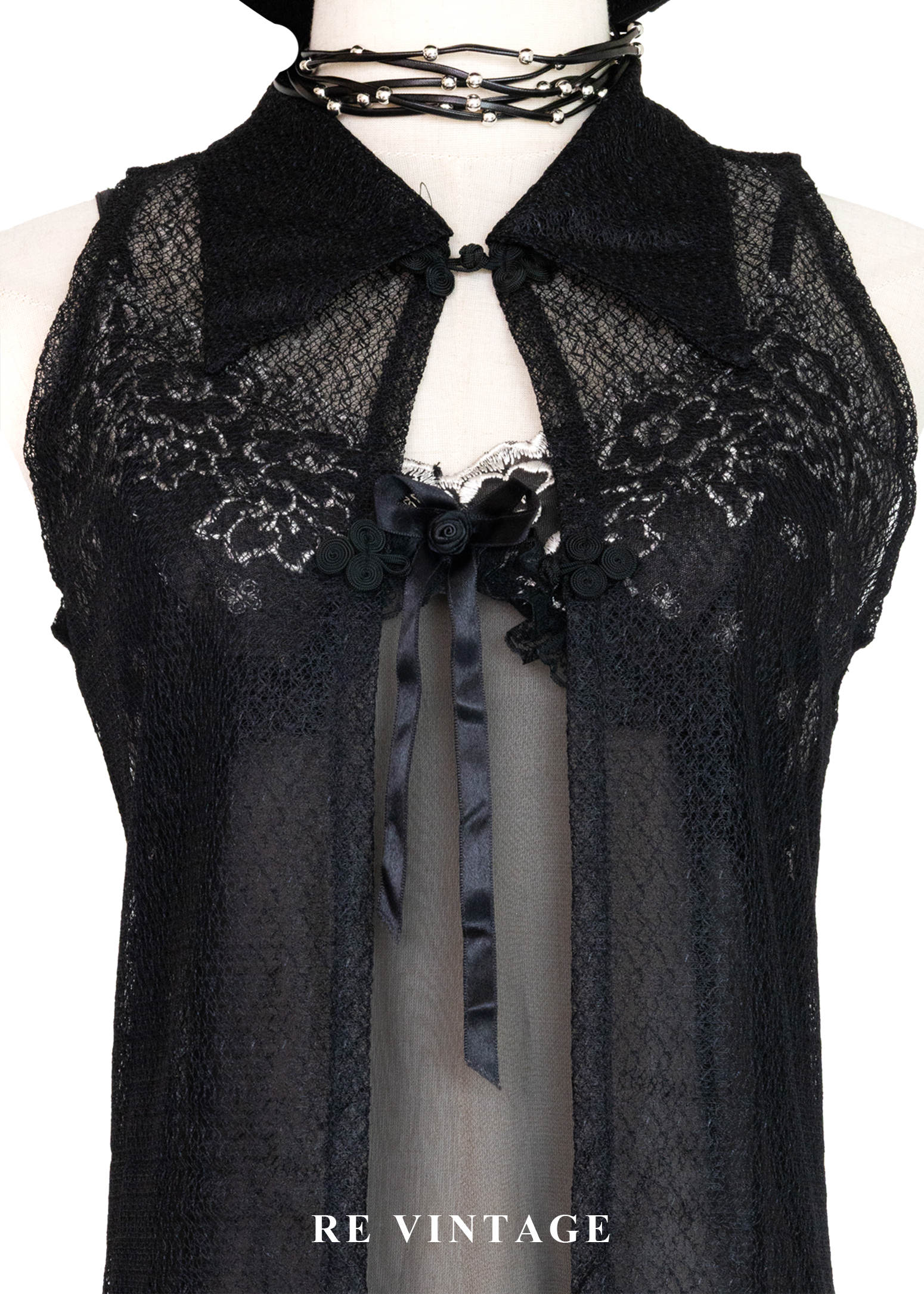 半透夢境中國釦蕾絲洋裝/罩衫5