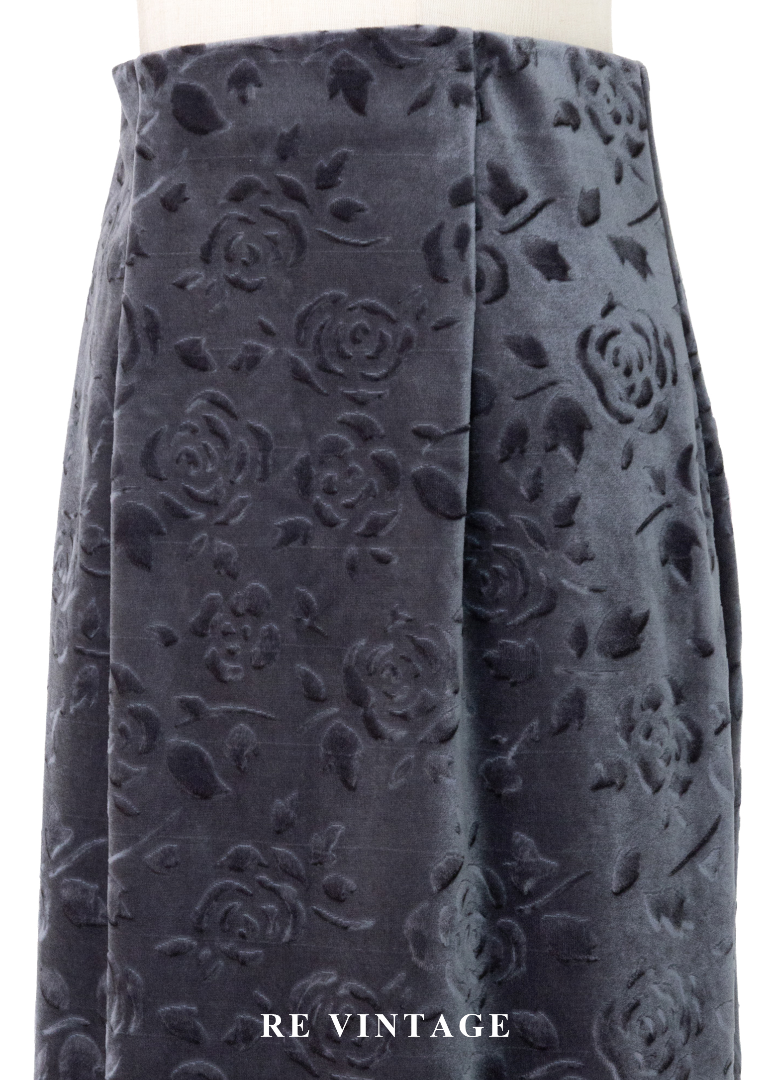 暮色中の壓印玫瑰絨布長裙(24-26")3