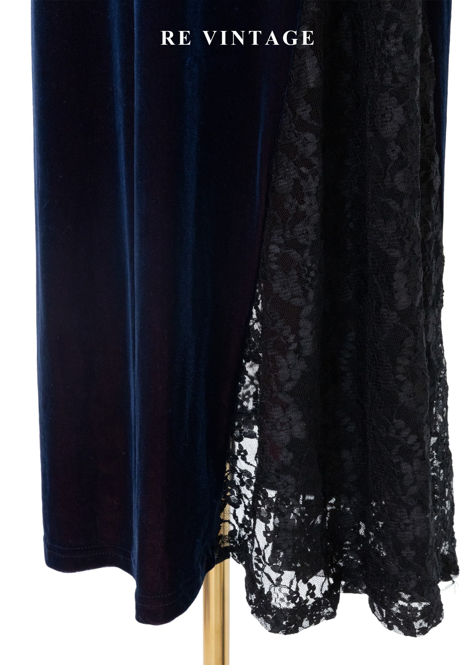 微光紅深藍蕾絲魔女長裙(28-30")8