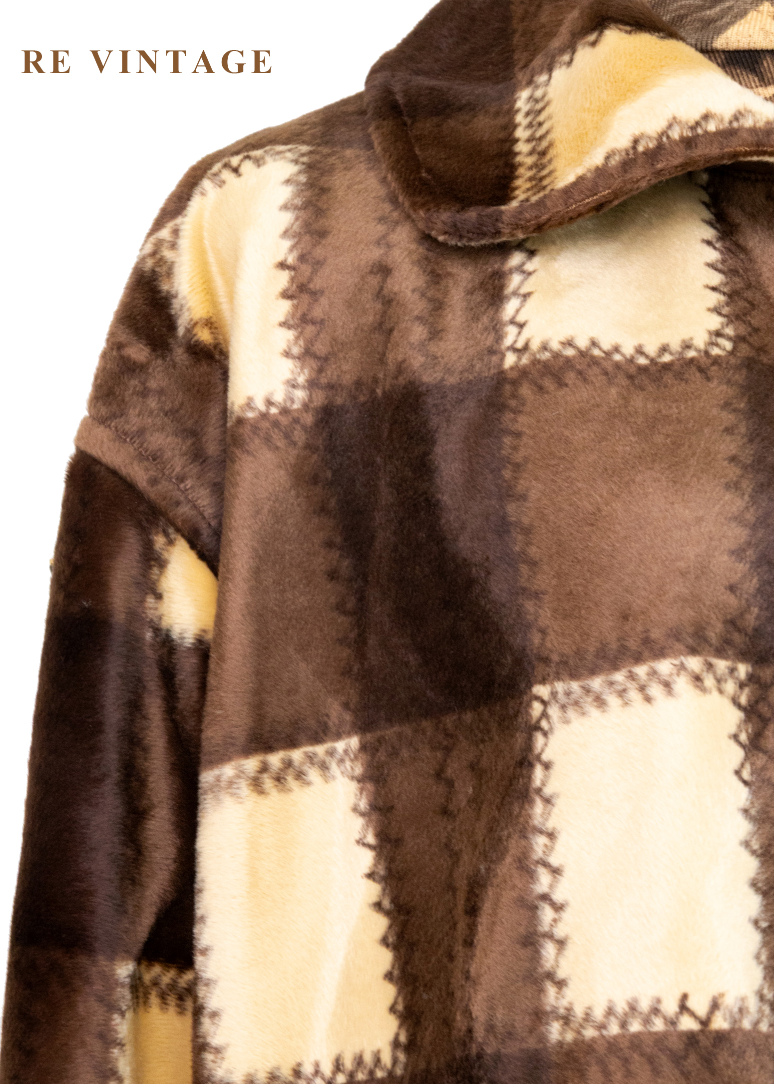 焦糖奶霜格紋絨布外套4