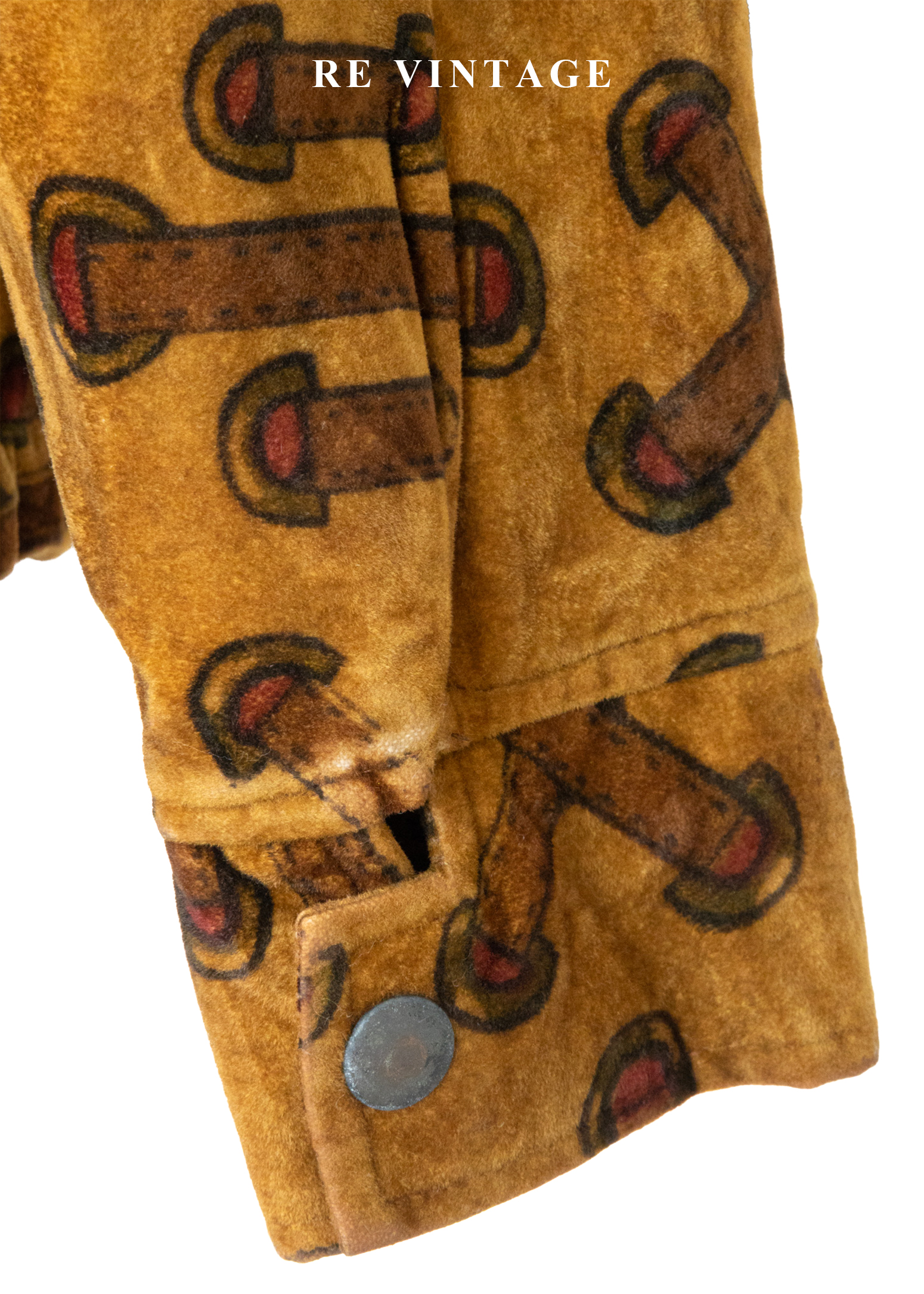 焦糖色穿繩記號麂皮長毛內裏外套13