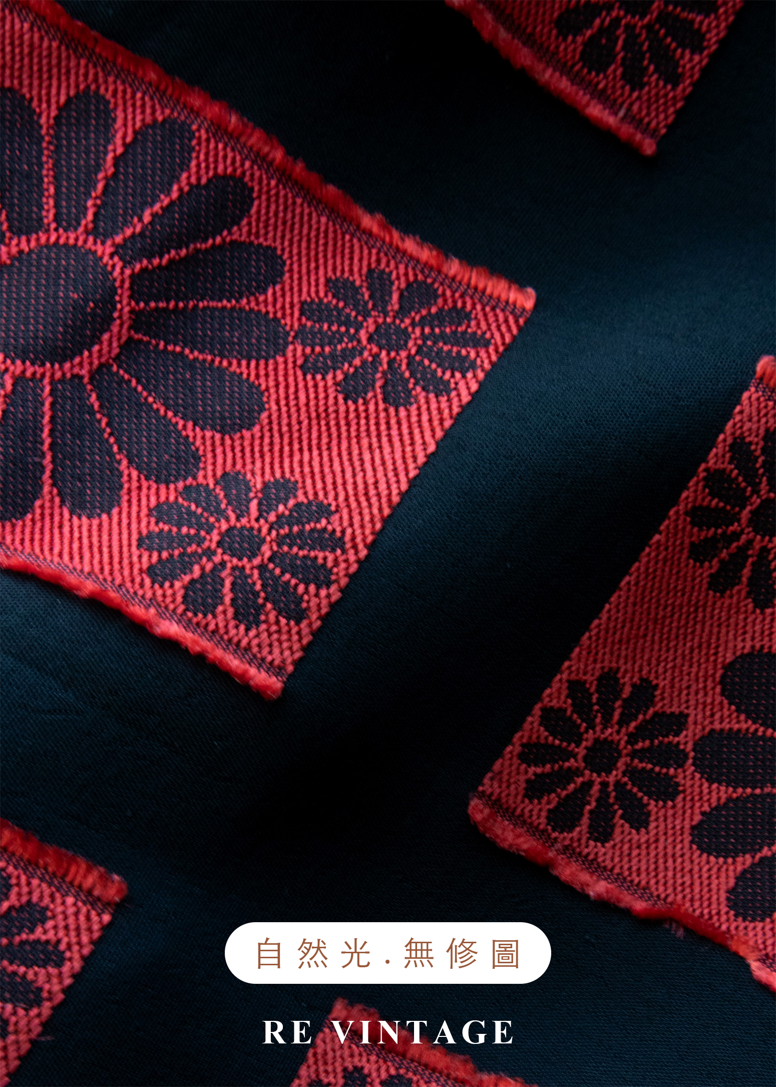 紅黑花朵定格照片高腰短裙(29")11