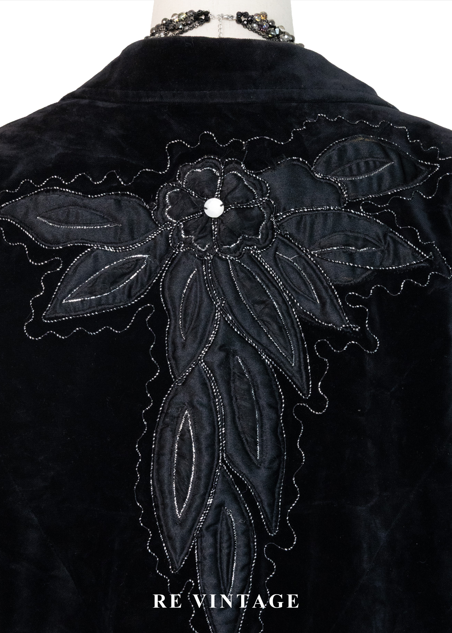 花羽輪廓黑絨深處外套18