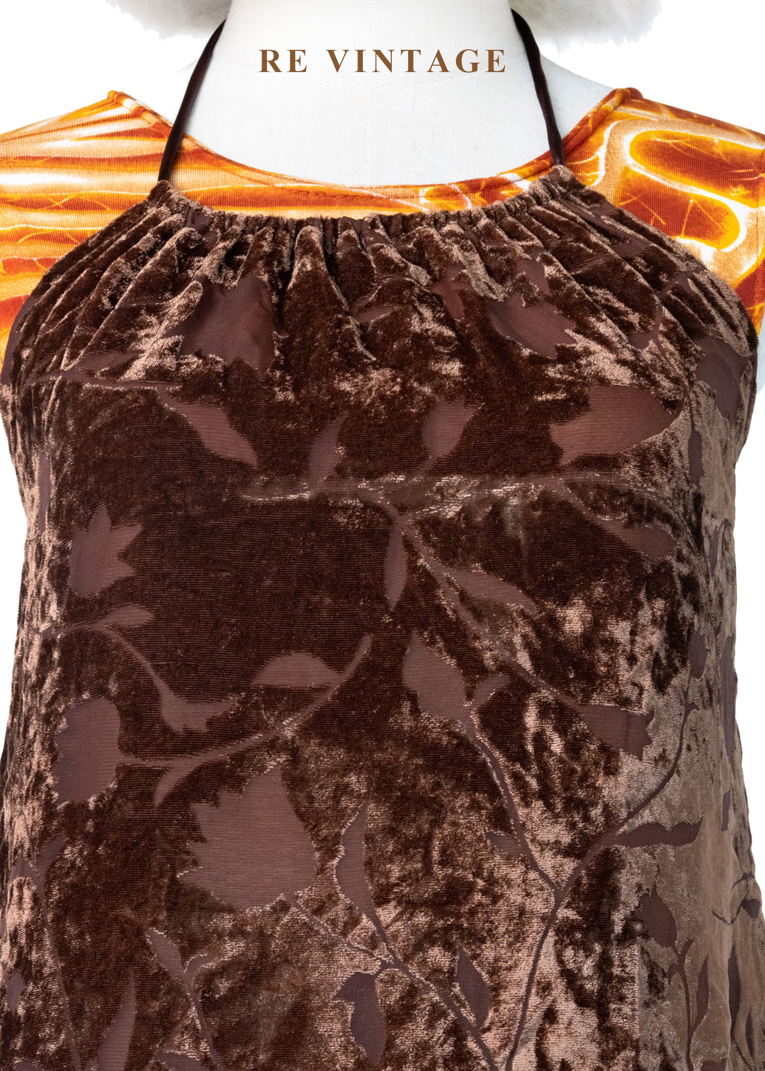 焦糖燒花工藝繞頸露背背心3