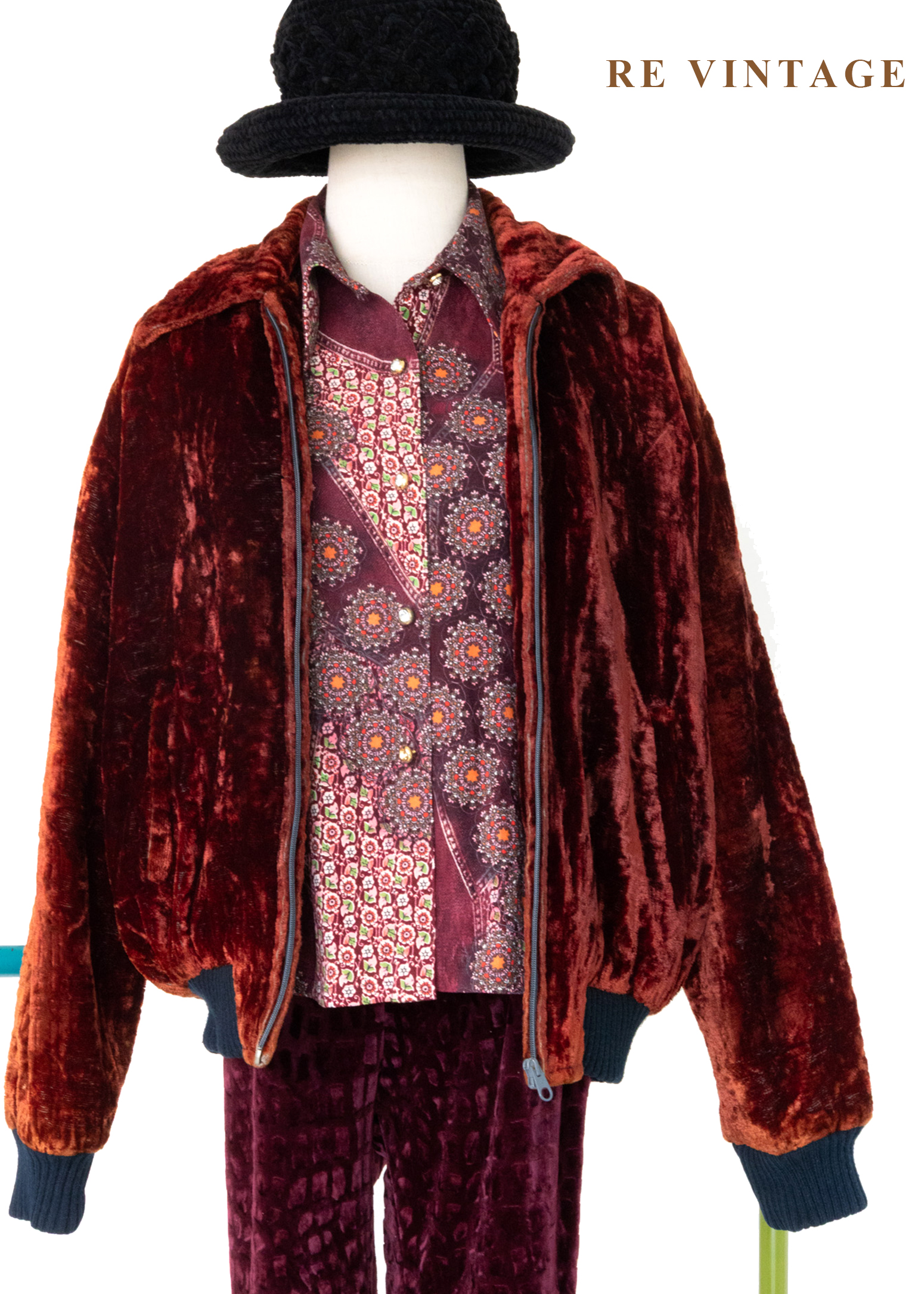 秋日橘紅色光澤絨布夾克外套