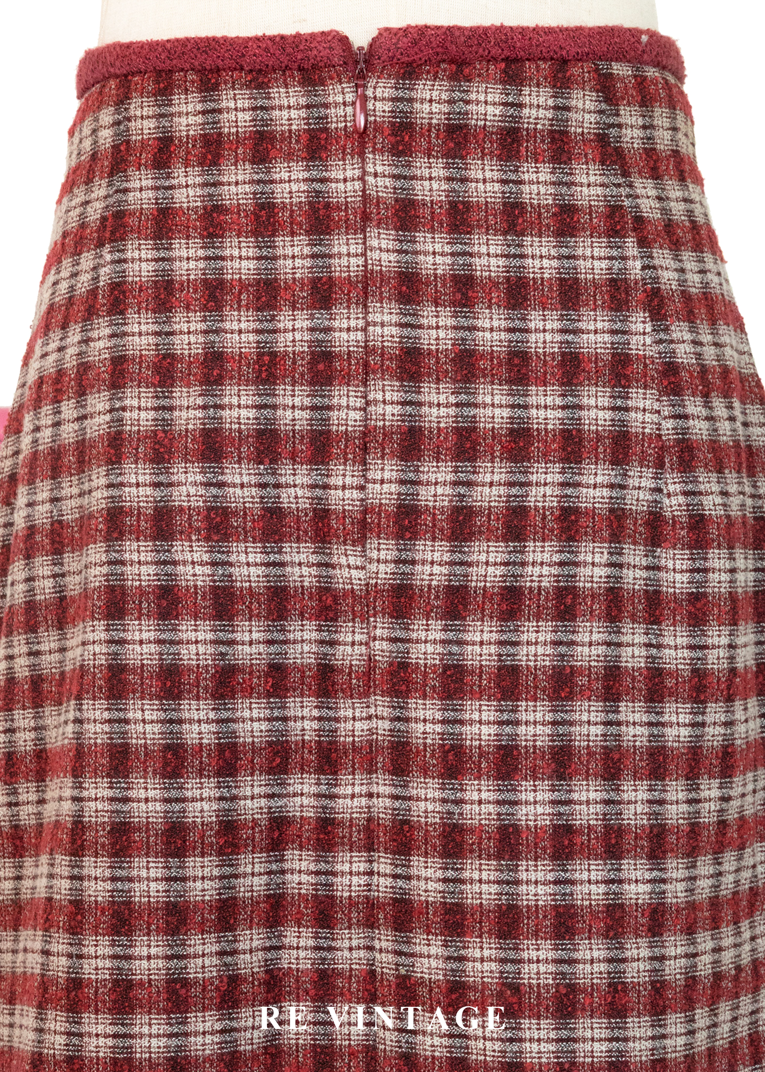 質感單品 - 精緻酒紅格紋短裙(27")11
