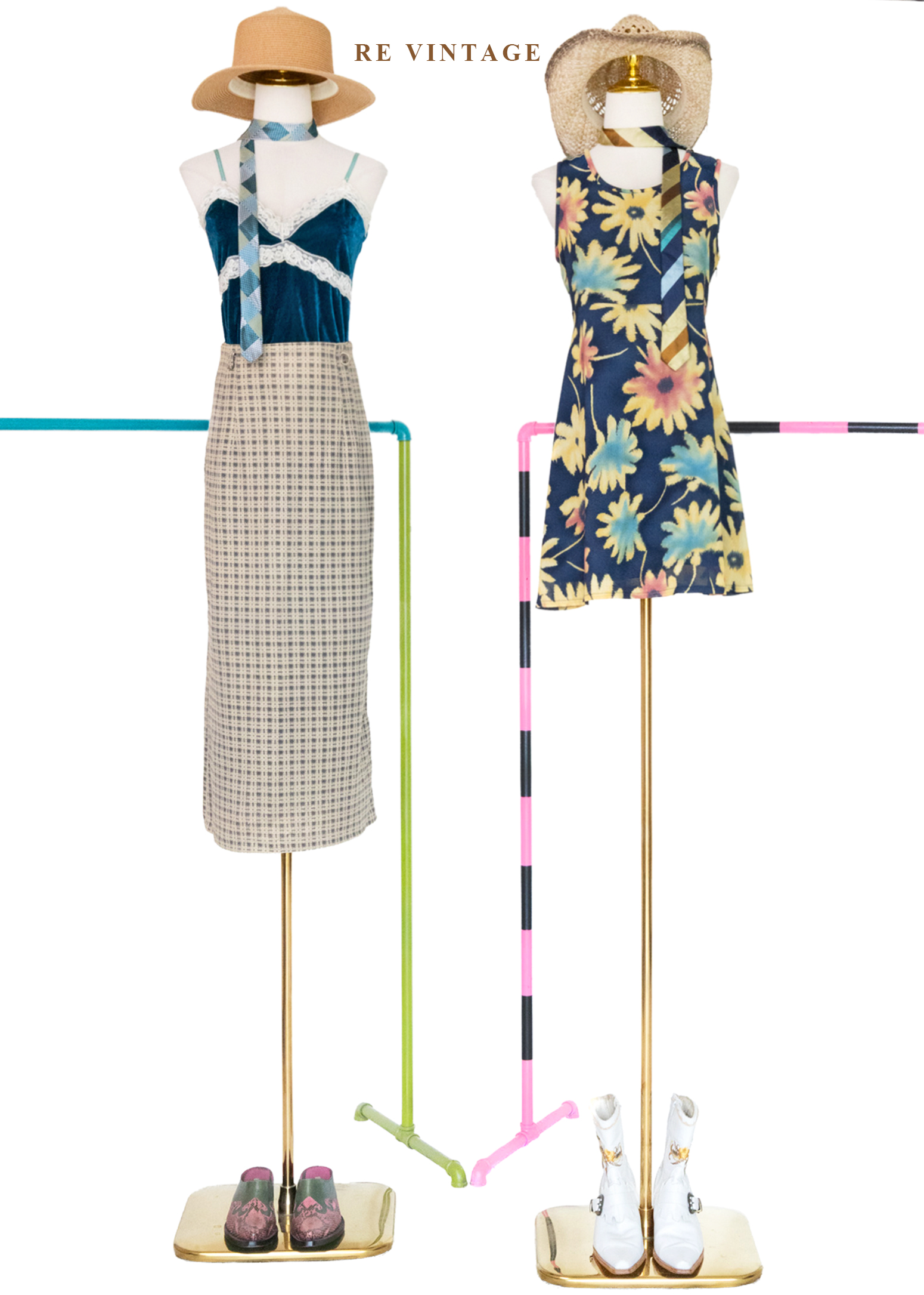 質感單品 - 漫步時光英倫經典細格紋長裙(28")2