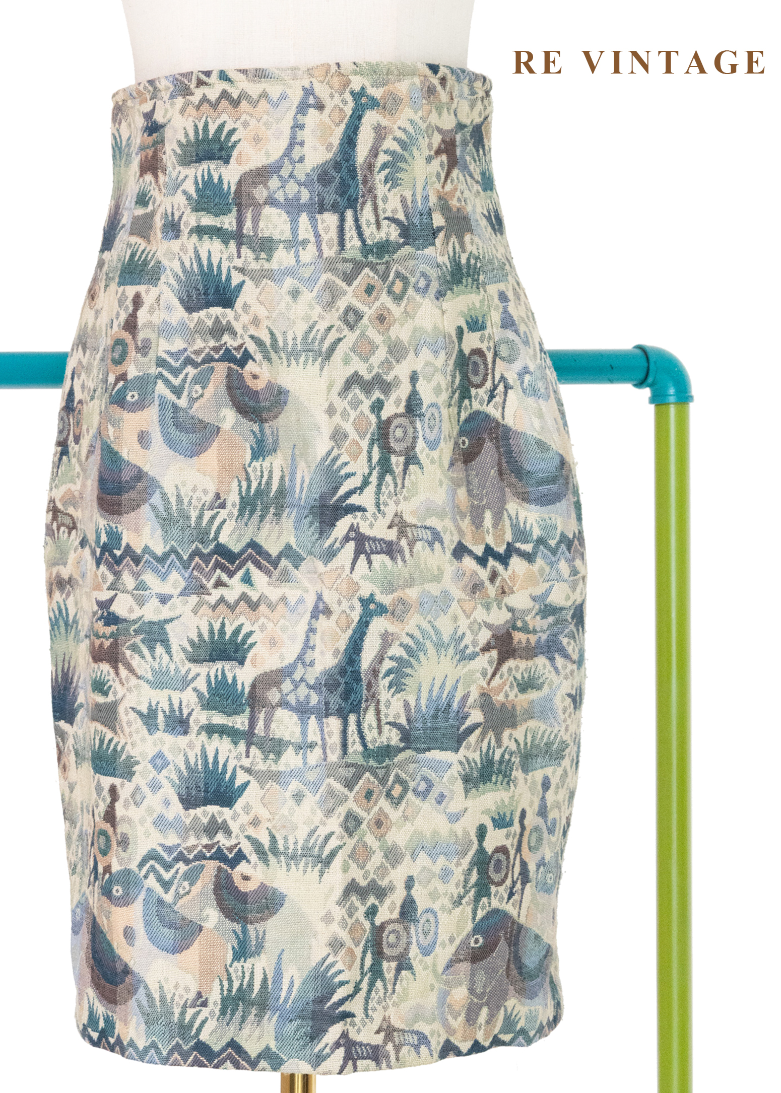 行走的森林部落地毯壁畫高腰短裙(25")1