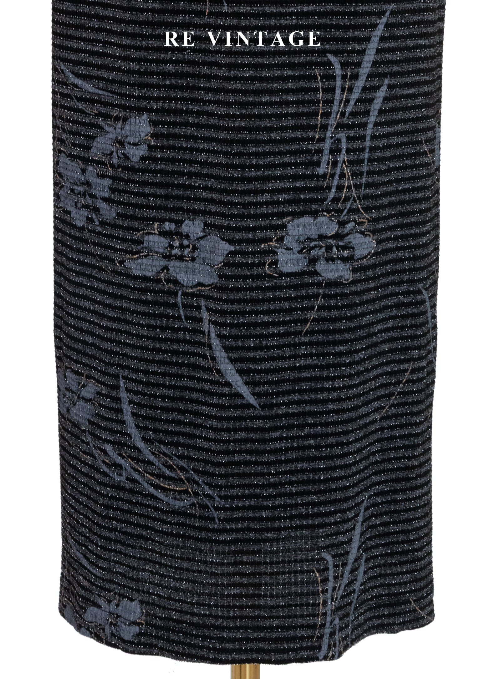 寒林中的月影花蹤 - 金絲針織花卉長裙(27")3