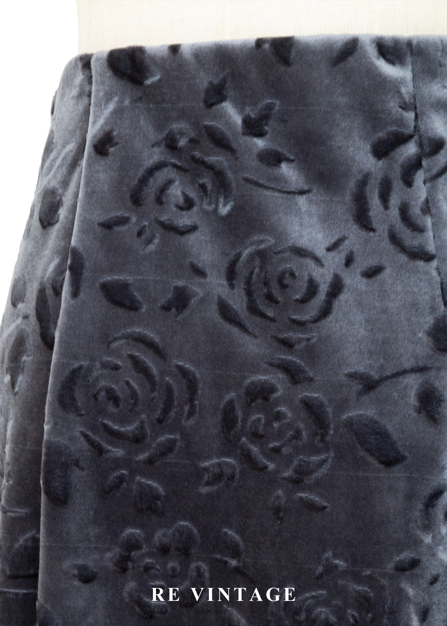 暮色中の壓印玫瑰絨布長裙(24-26")11