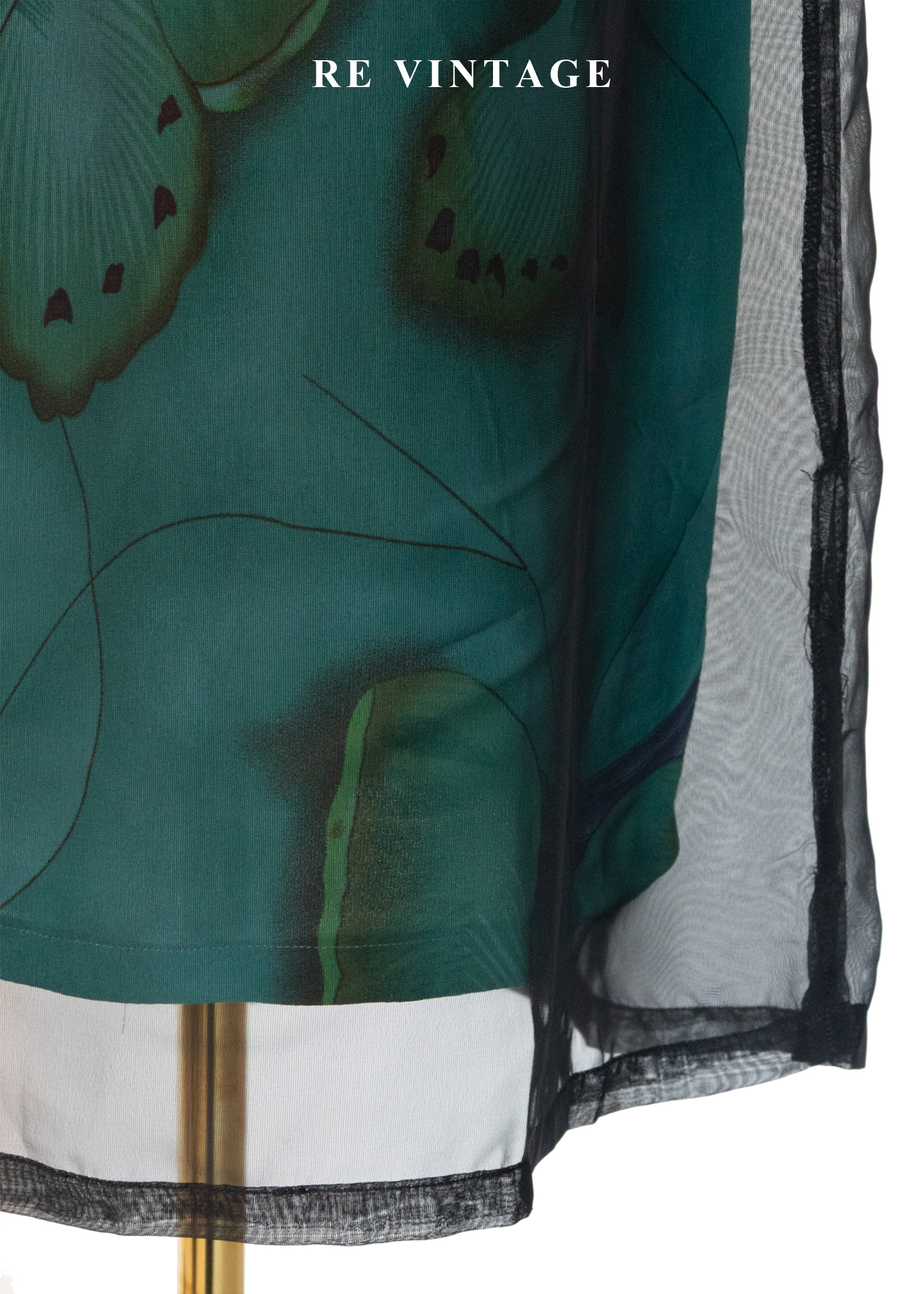 幻境破繭孔雀綠黑紗長裙(28-35")10