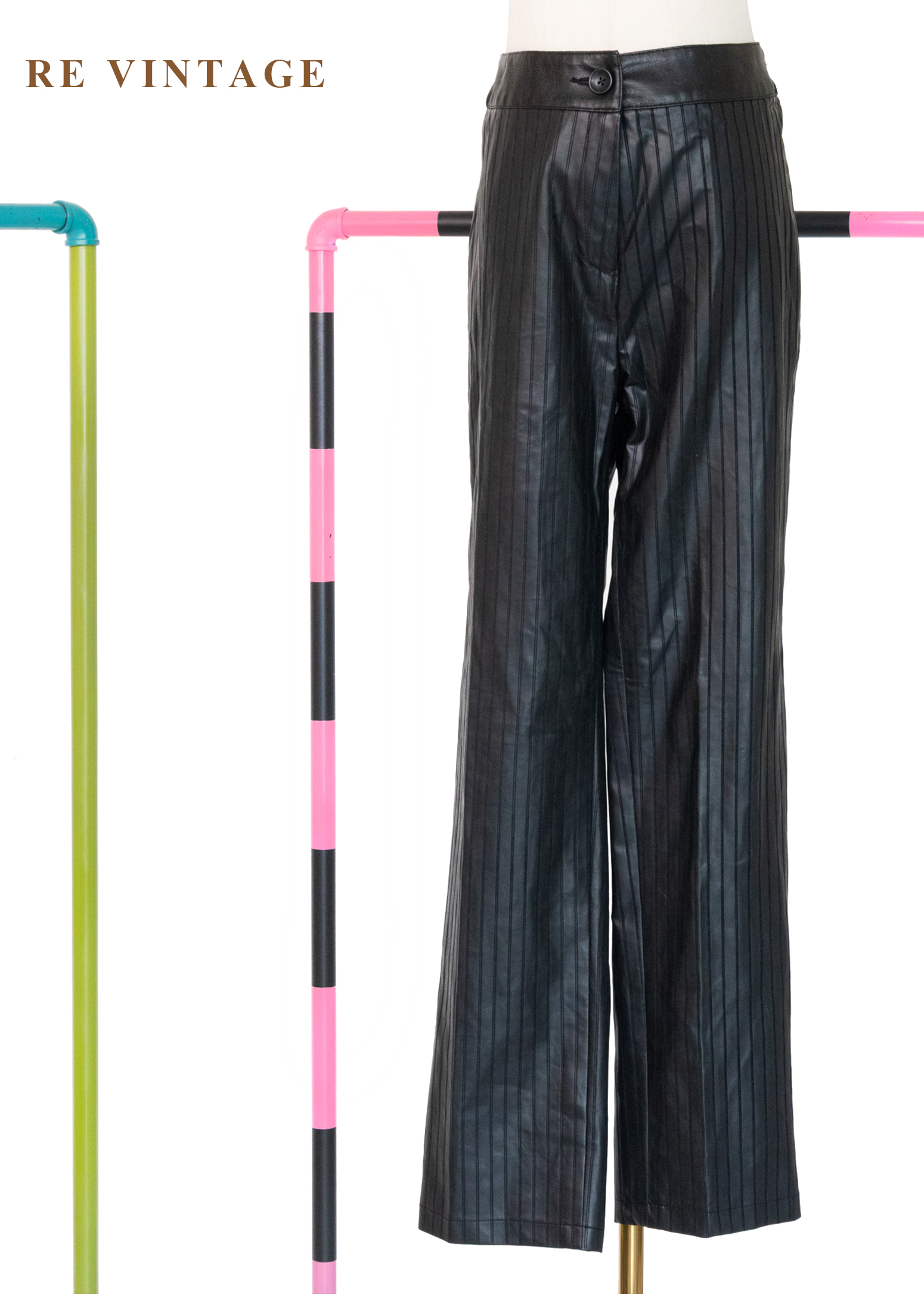 黑皮線條筆直輪廓長褲（31"）