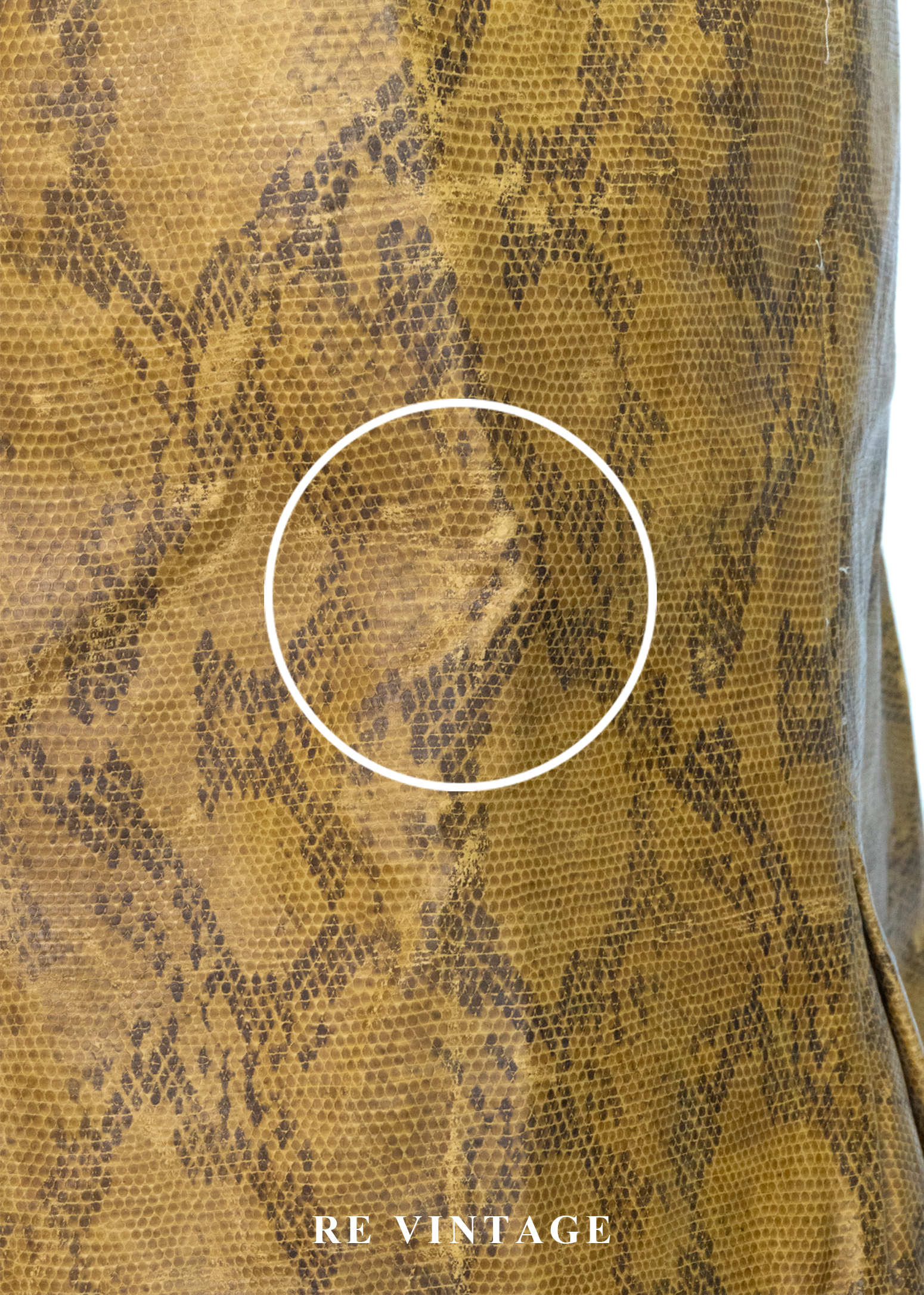 芥末黃蟒蛇紋皮革短裙(26")13