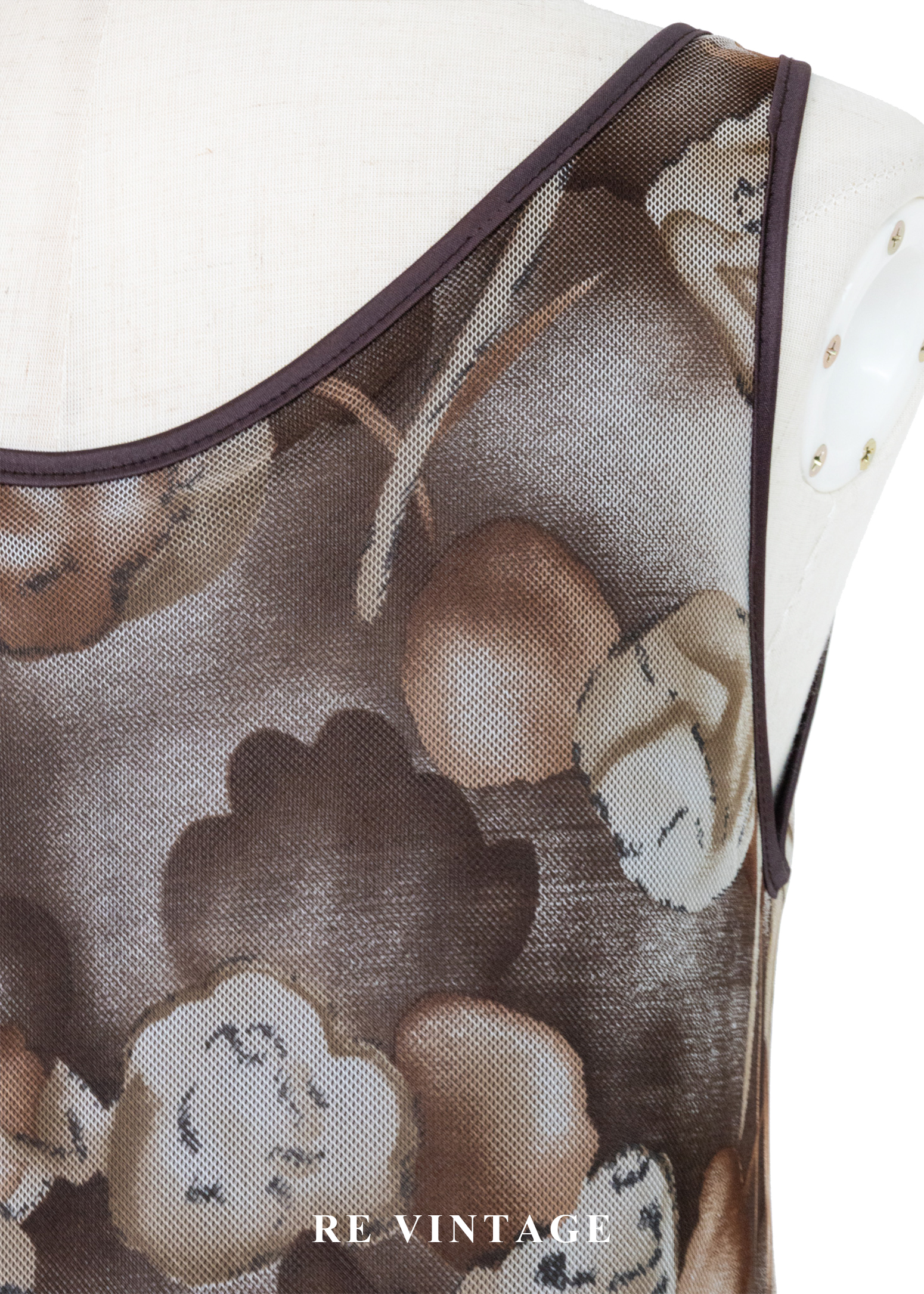 底片裡的暖棕花朵網紗長洋裝12