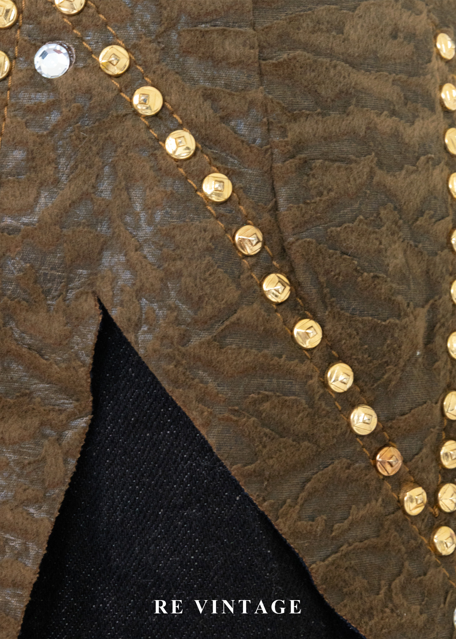 光影古銅雕紋牛仔短裙(26")7